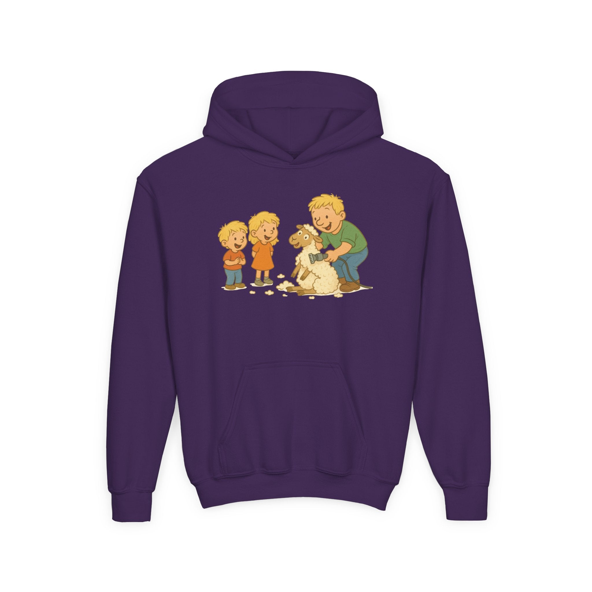 Youth Hoodie — Vintage Kids & Dog Graphic Pullover