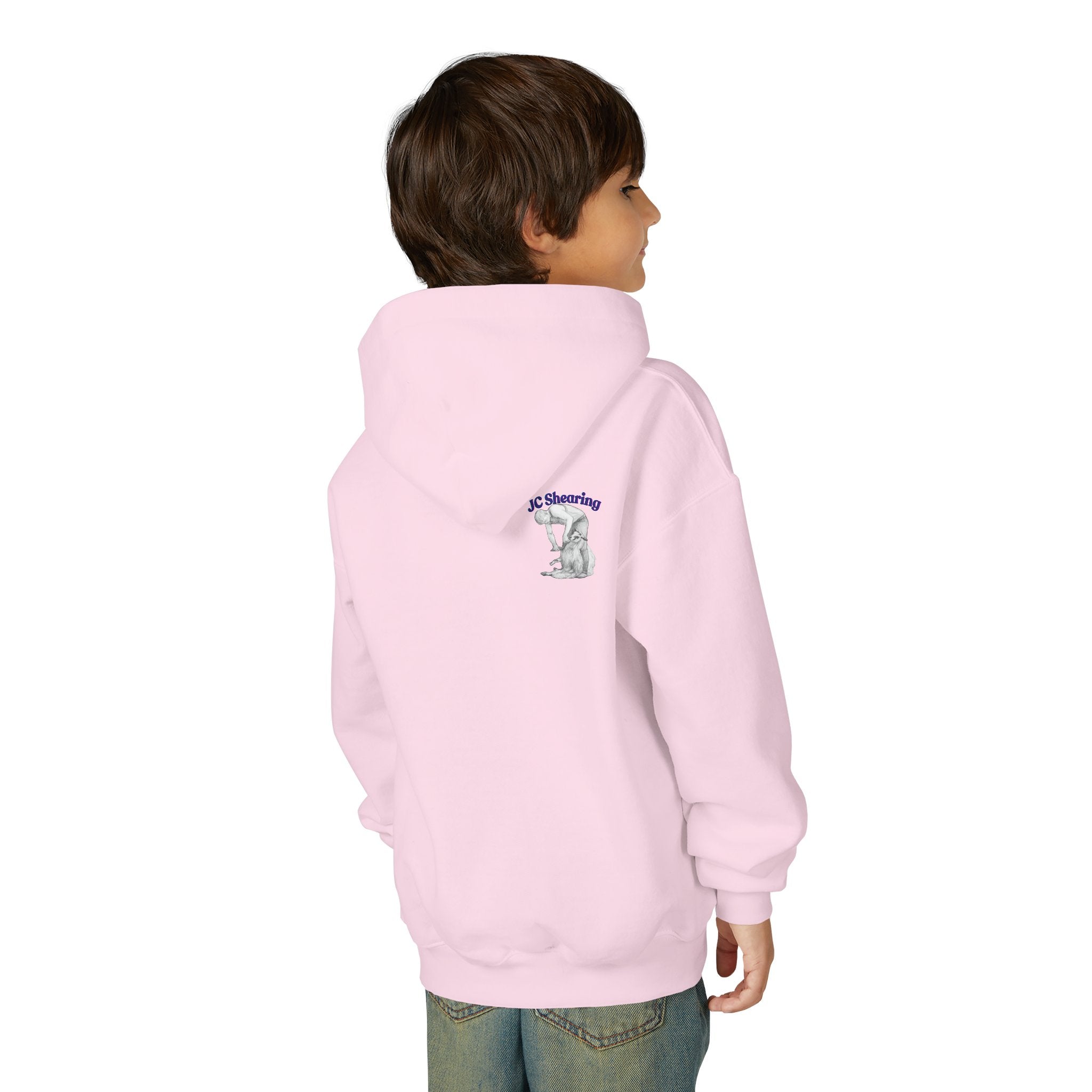 Youth Hoodie — "Say Hi to Perky" Cute Cartoon Sheep & Dog Kids Hooded Sweatshirt