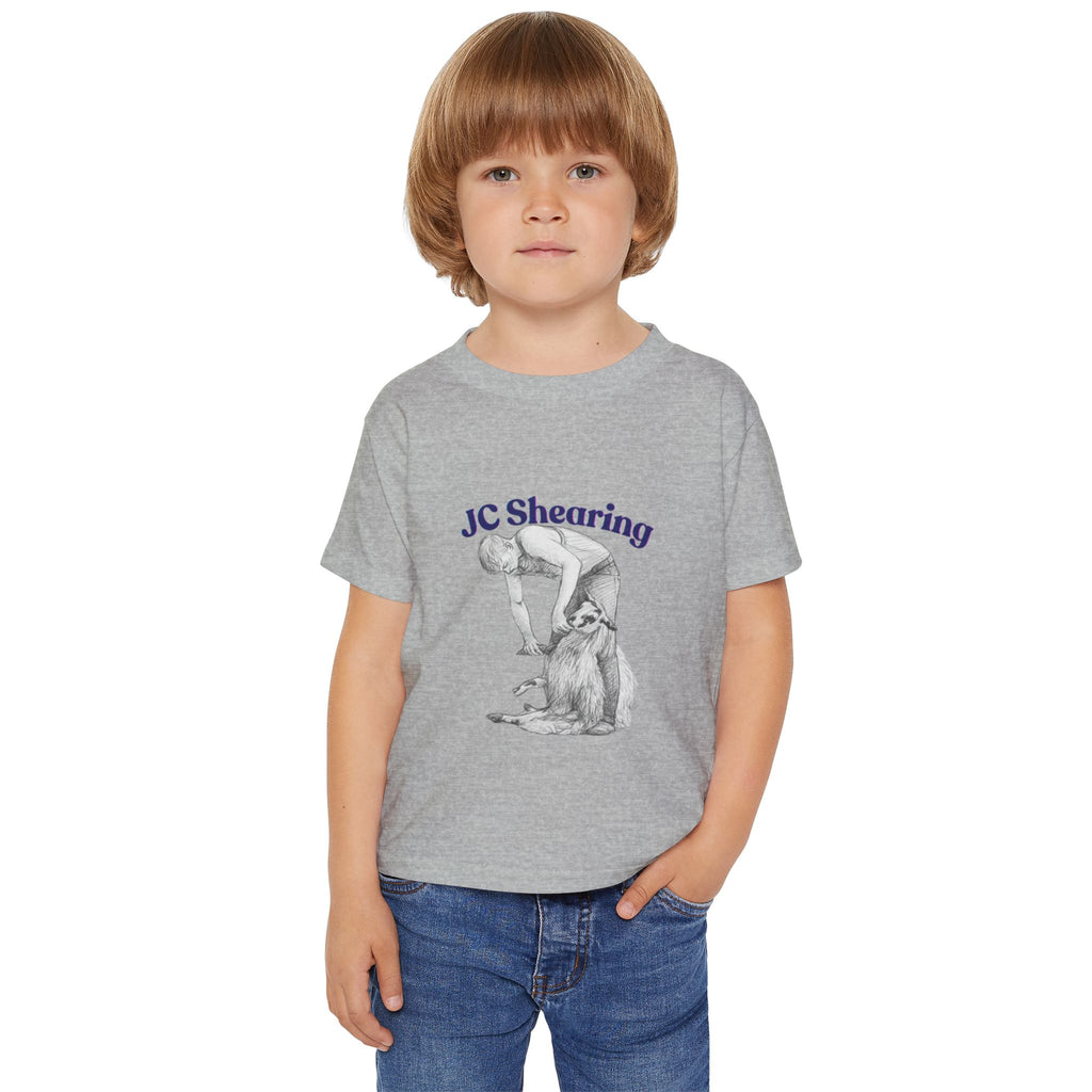 Toddler T‑Shirt — 'JC Shearing' Vintage Sheep Shearing Illustration Kids Tee