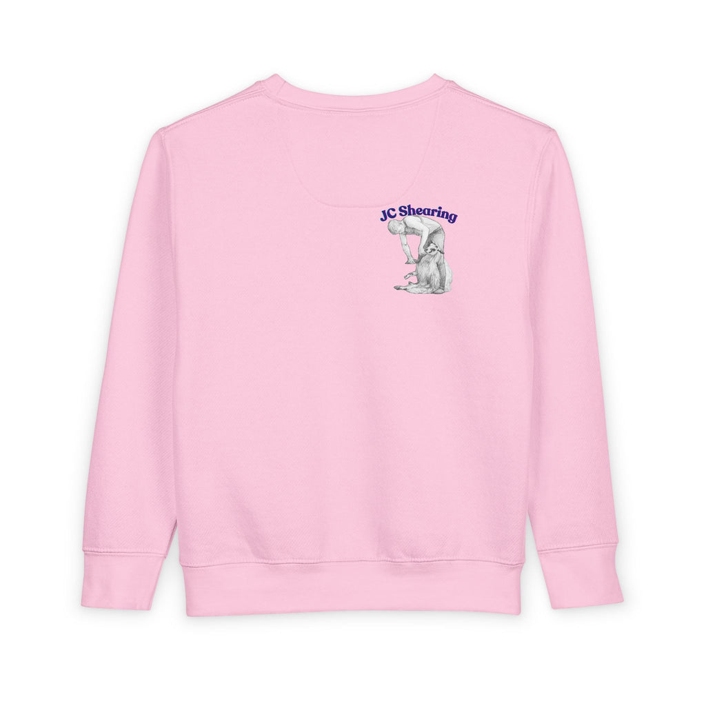 Toddler Sweatshirt — Cute Farm Tractor Crewneck with Puppy & Sheep Graphic