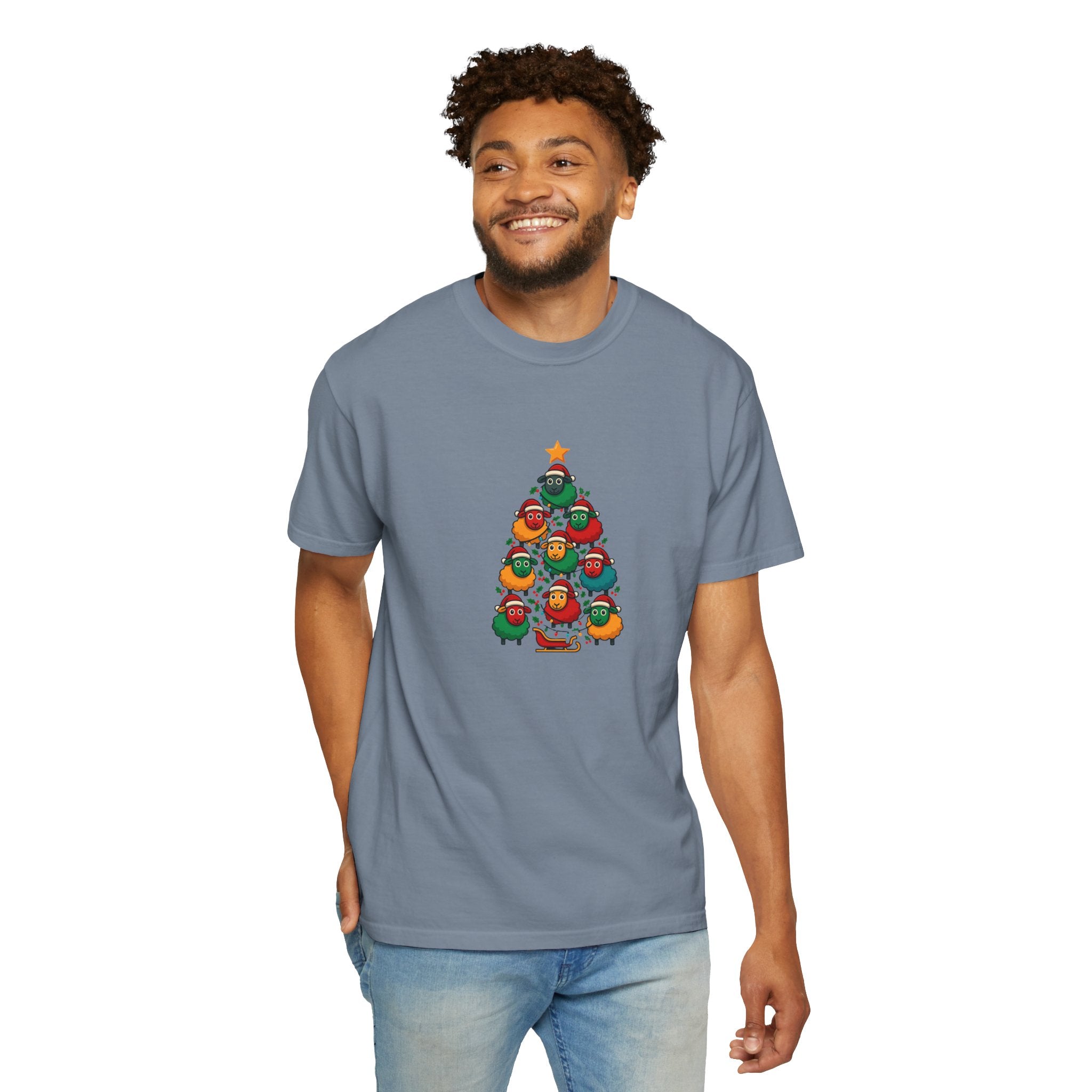 Christmas Tree Sheep Graphic T-Shirt