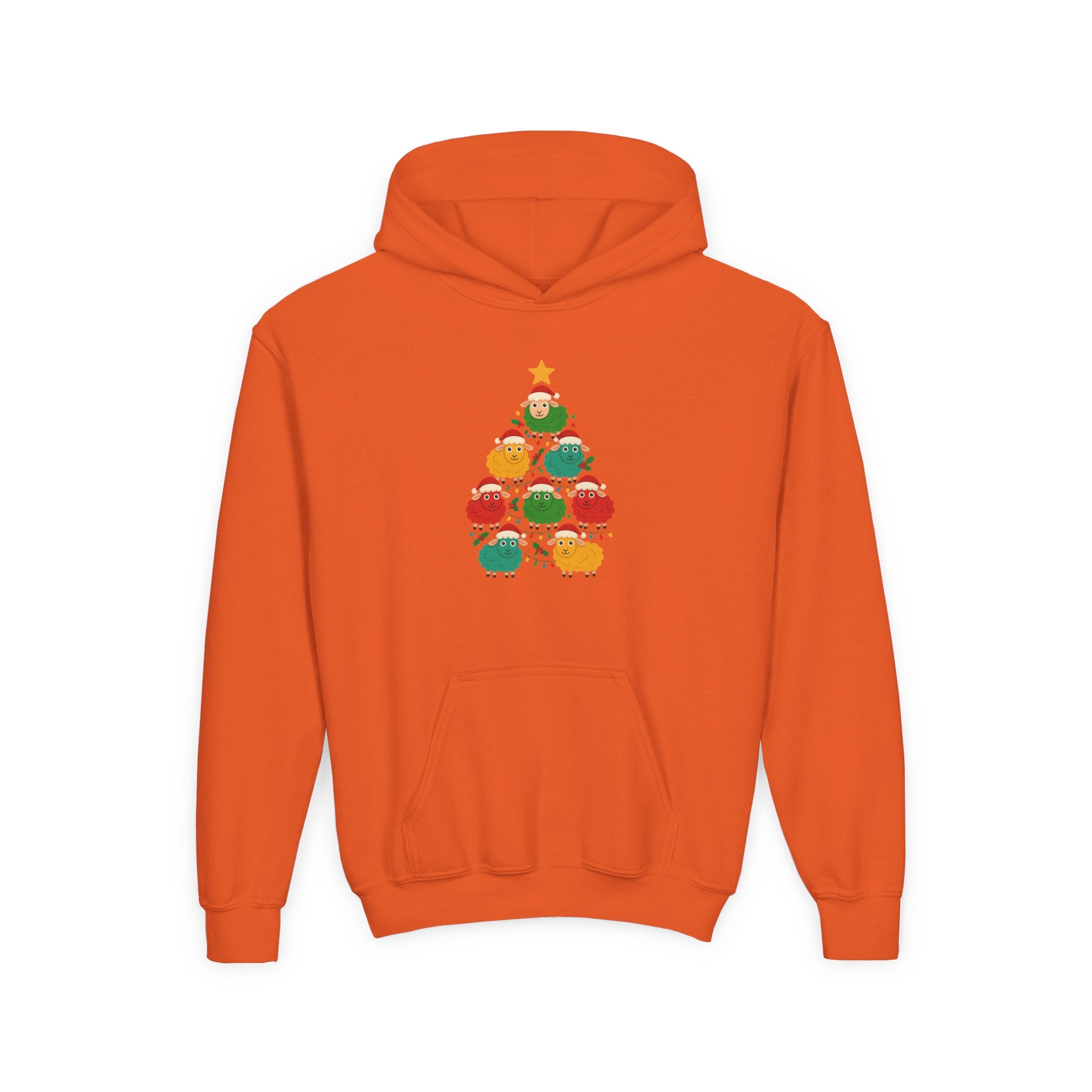 Kids Christmas Sheep Tree Hoodie — Cute Holiday Youth Sweatshirt