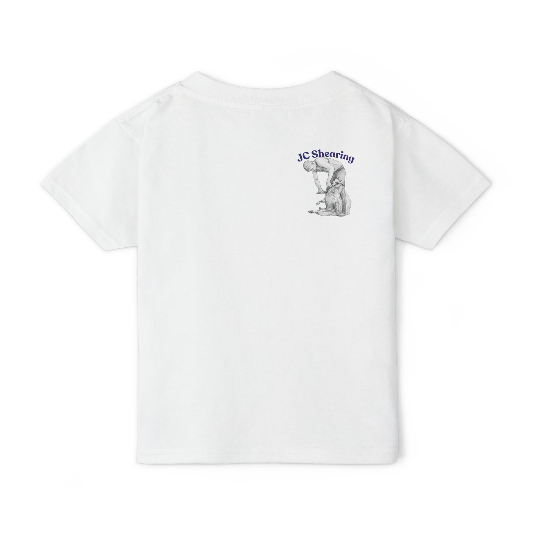 Toddler T-Shirt — Colorful Jumping Sheep Kids Tee (JC Shearing Logo on Back)