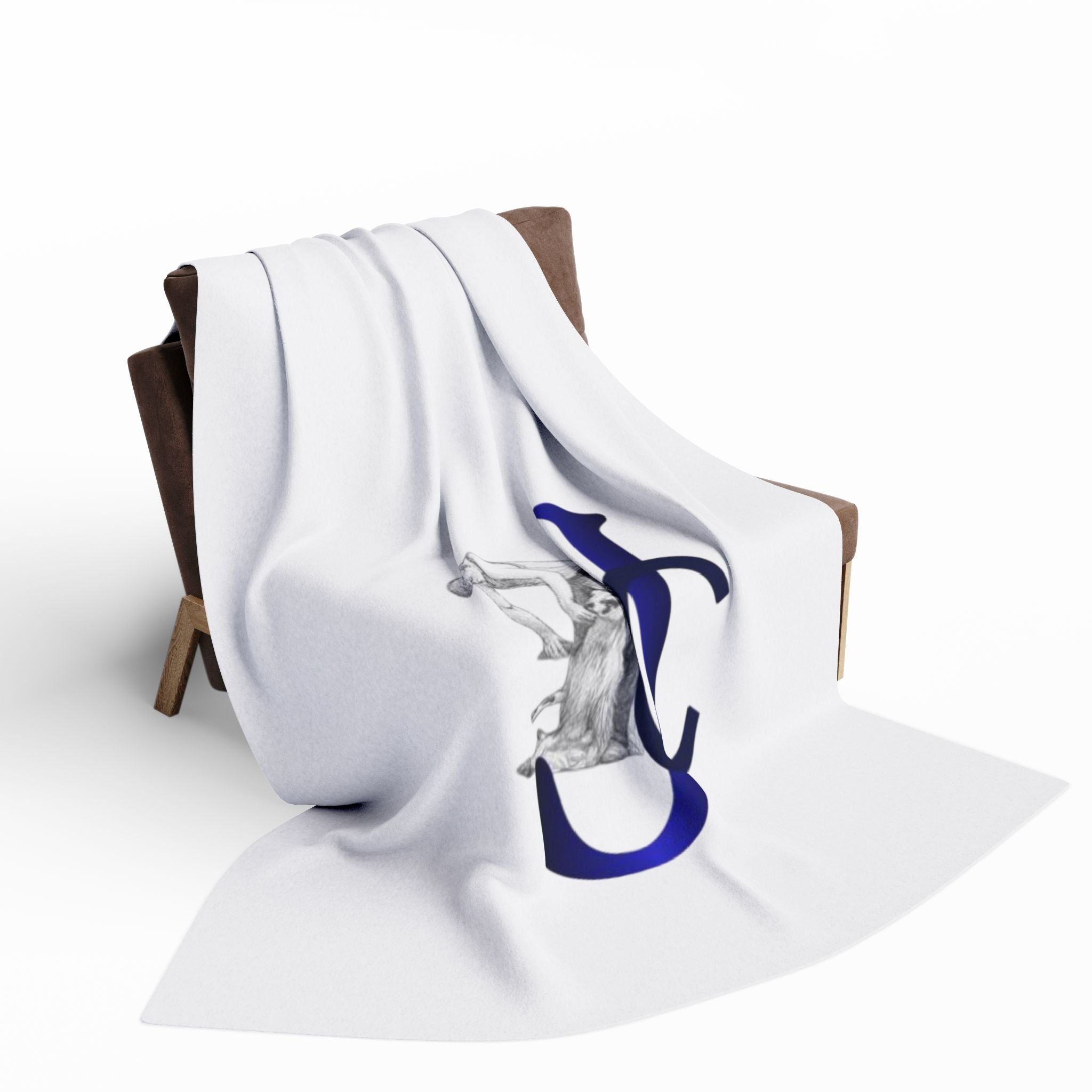 Monogram JC Fleece Blanket — Classic Nurse Care Illustration