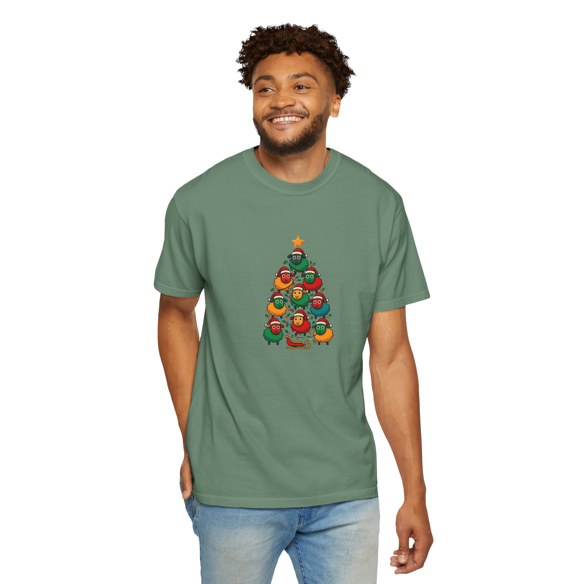 Christmas Tree Sheep Graphic T-Shirt