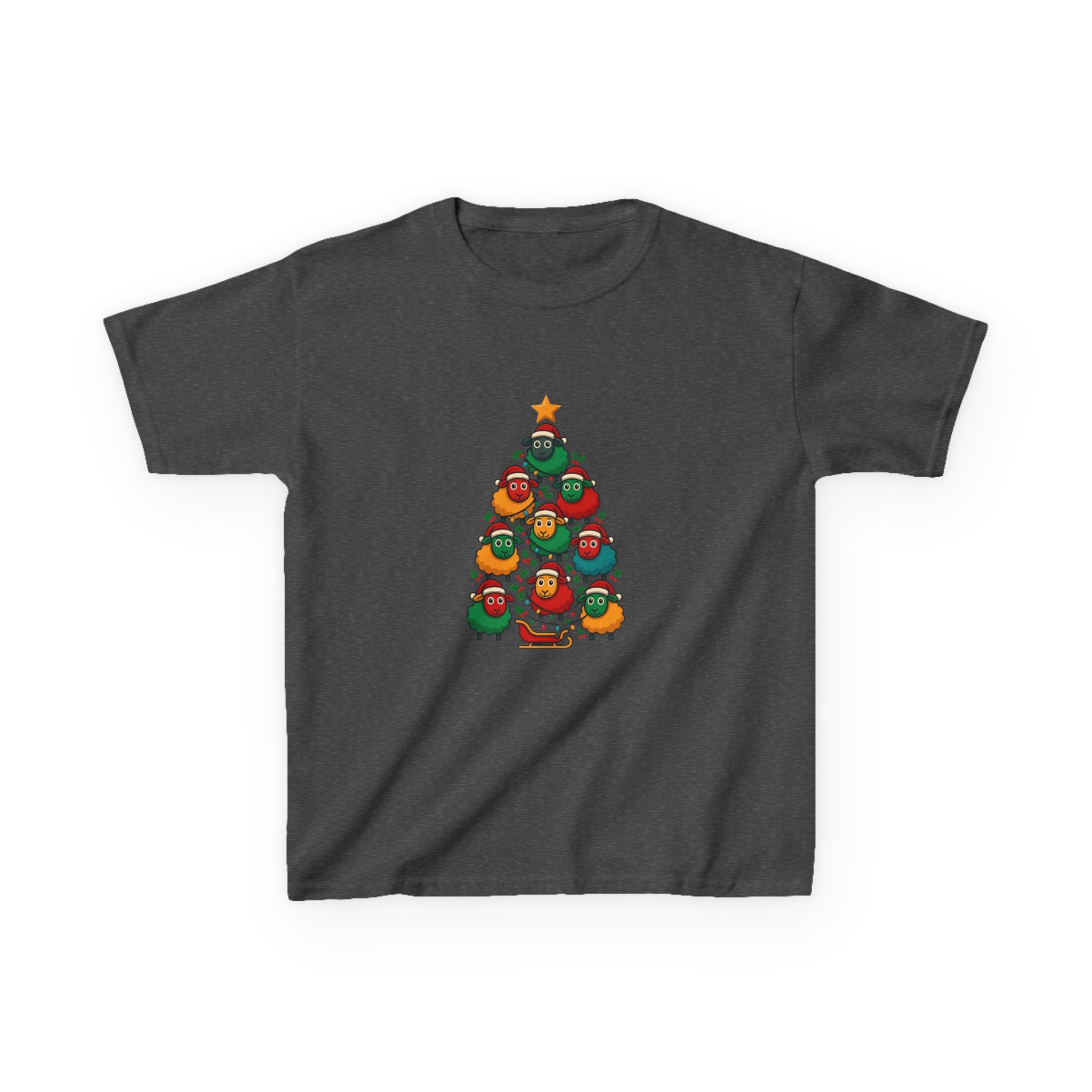 Kids Christmas Tree Sheep Tee — Festive Holiday Shirt for Children