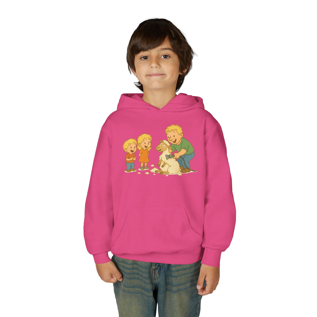 Youth Hoodie — Vintage Kids & Dog Graphic Pullover