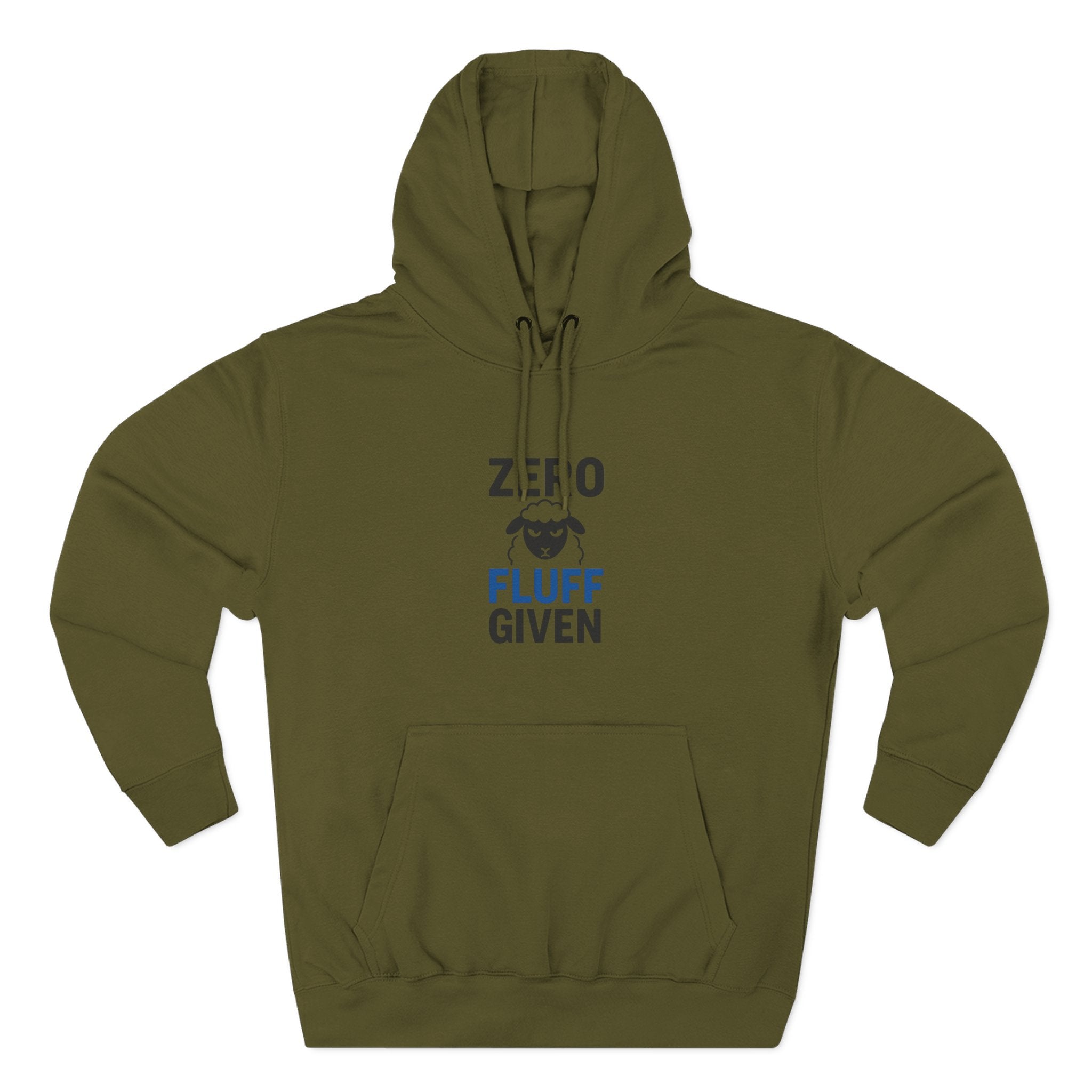 Hoodie — "Zero Fluff Given" Funny Skiing Pullover