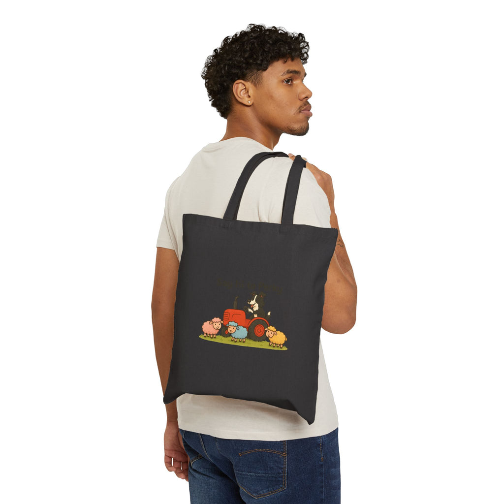 Canvas Tote Bag — 'Say Hi to Perky' Farm Animal Eco Grocery Tote