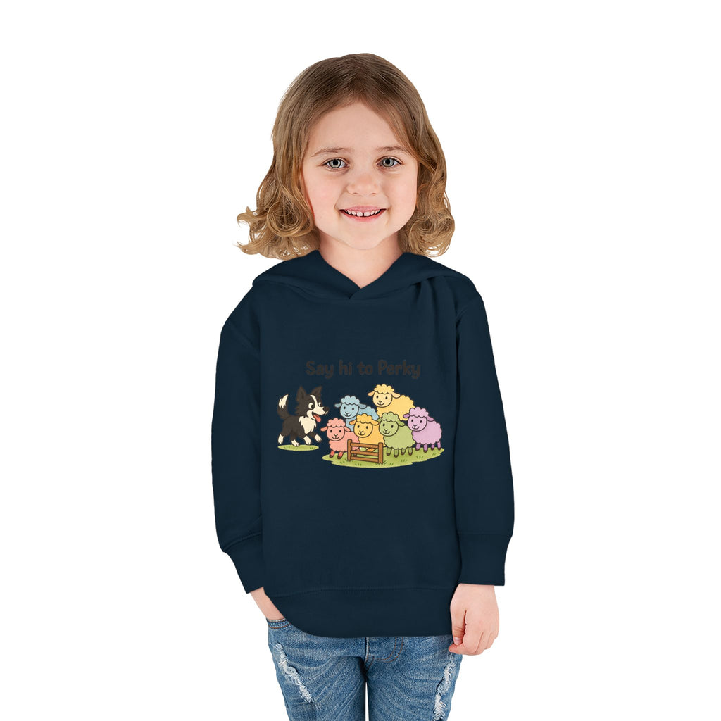 Toddler Hoodie - "Say Hi to Perky" Cute Farm Animal Pullover for Kids