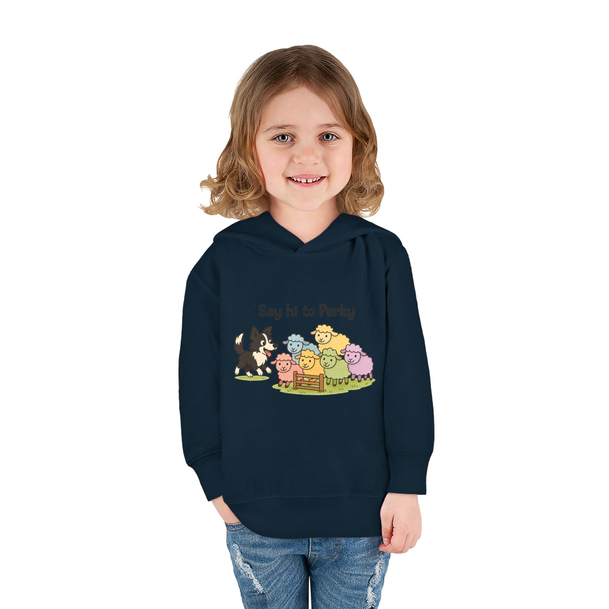 Toddler Hoodie - "Say Hi to Perky" Cute Farm Animal Pullover for Kids