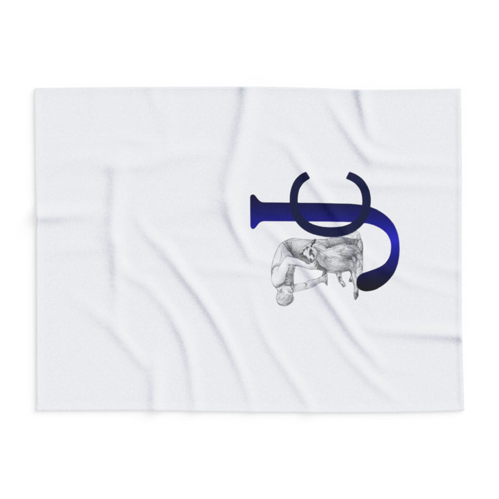 Monogram JC Fleece Blanket — Classic Nurse Care Illustration
