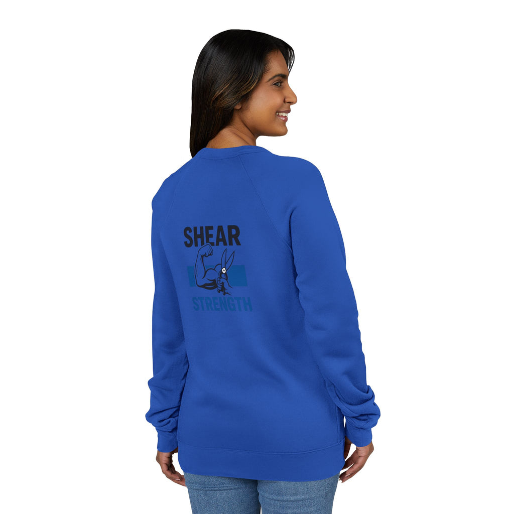 Strength Raglan Sweatshirt — 'Smear Strength' Blue Barbell Crewneck