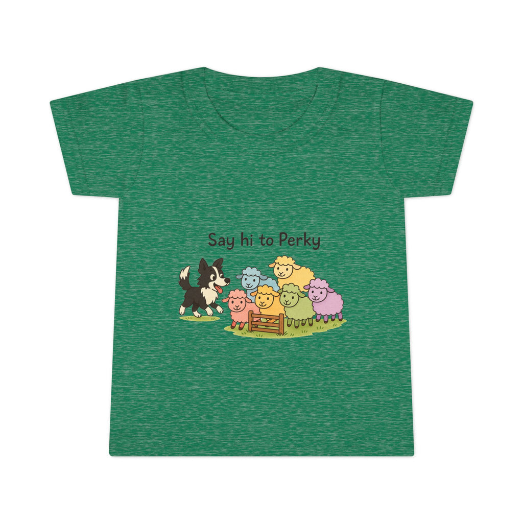 Toddler T-Shirt — "Say Hi to Perky" Cute Pastel Farm Animal Tee