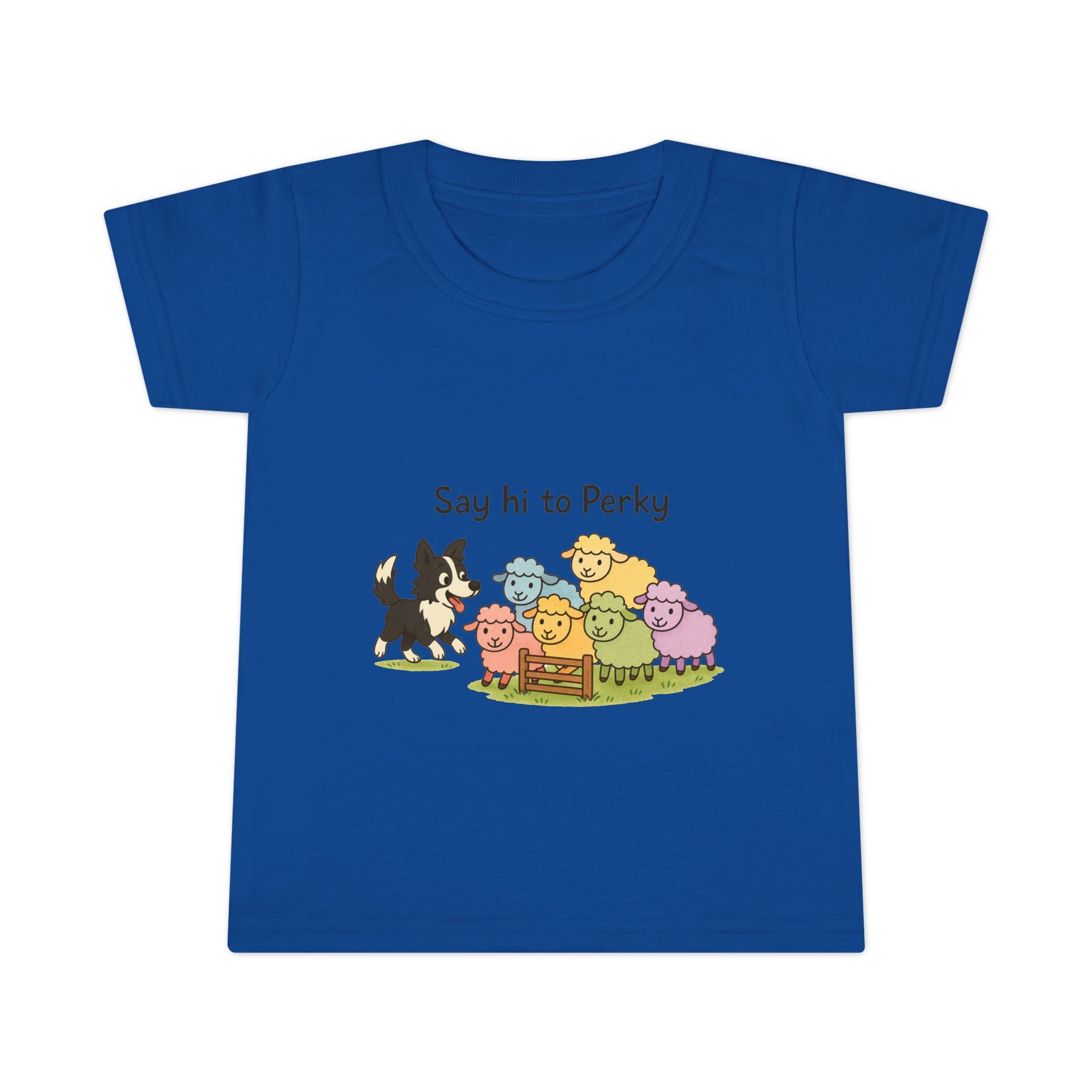 Toddler T-Shirt — "Say Hi to Perky" Cute Pastel Farm Animal Tee