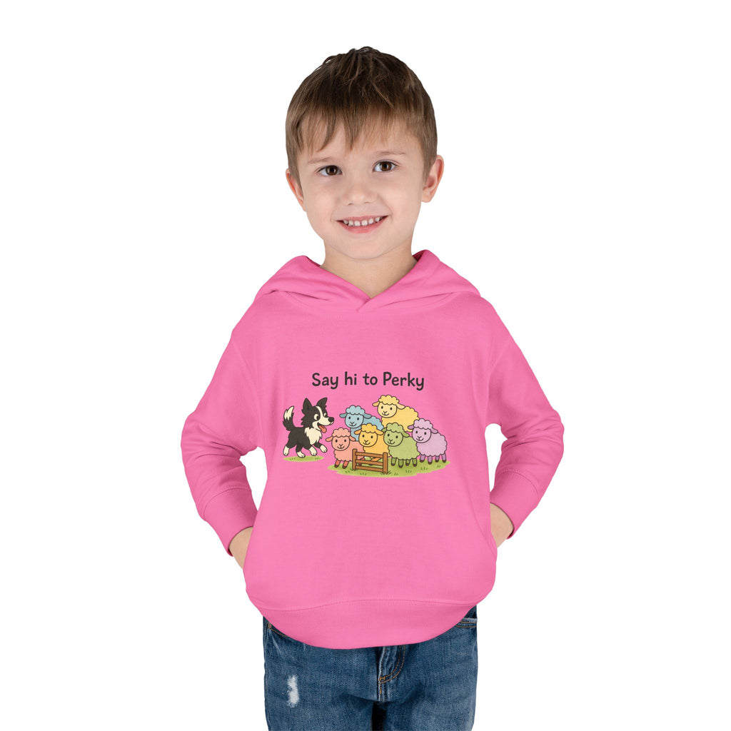 Toddler Hoodie - "Say Hi to Perky" Cute Farm Animal Pullover for Kids