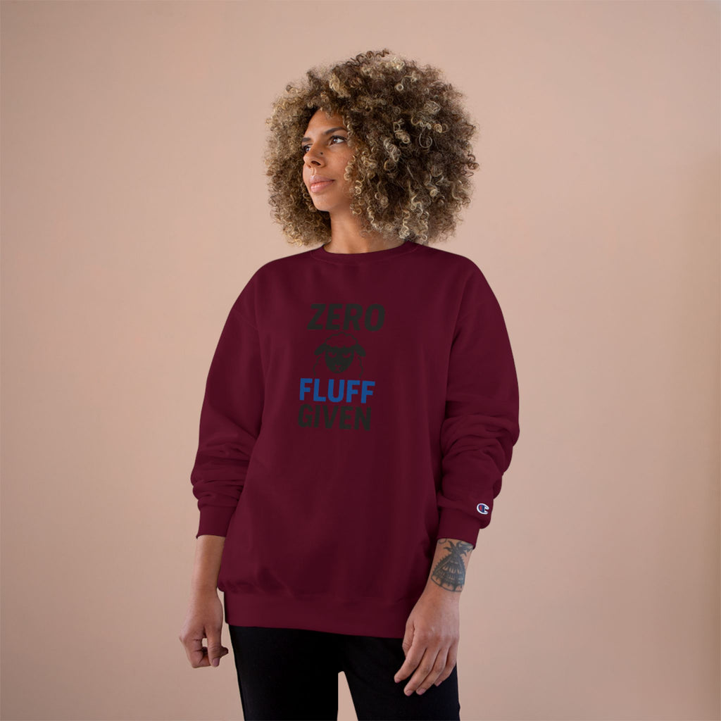 Zero Fluff Given Sweatshirt — Funny Sheep Graphic Crewneck