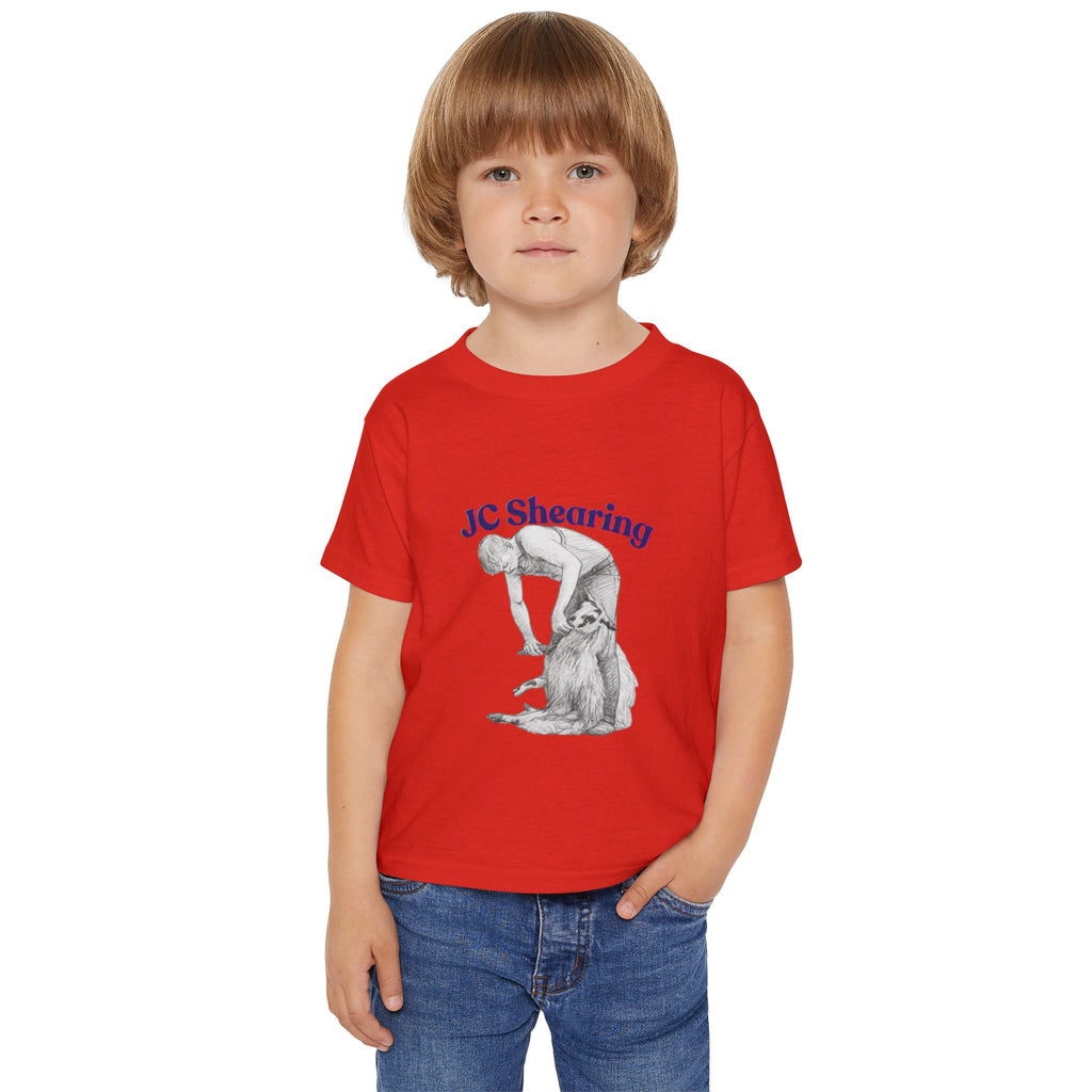 Toddler T‑Shirt — 'JC Shearing' Vintage Sheep Shearing Illustration Kids Tee