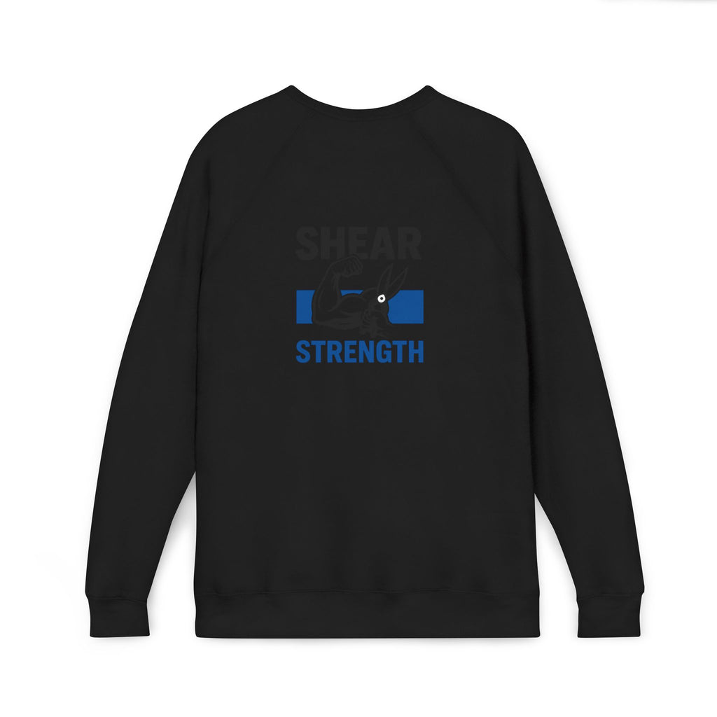 Strength Raglan Sweatshirt — 'Smear Strength' Blue Barbell Crewneck