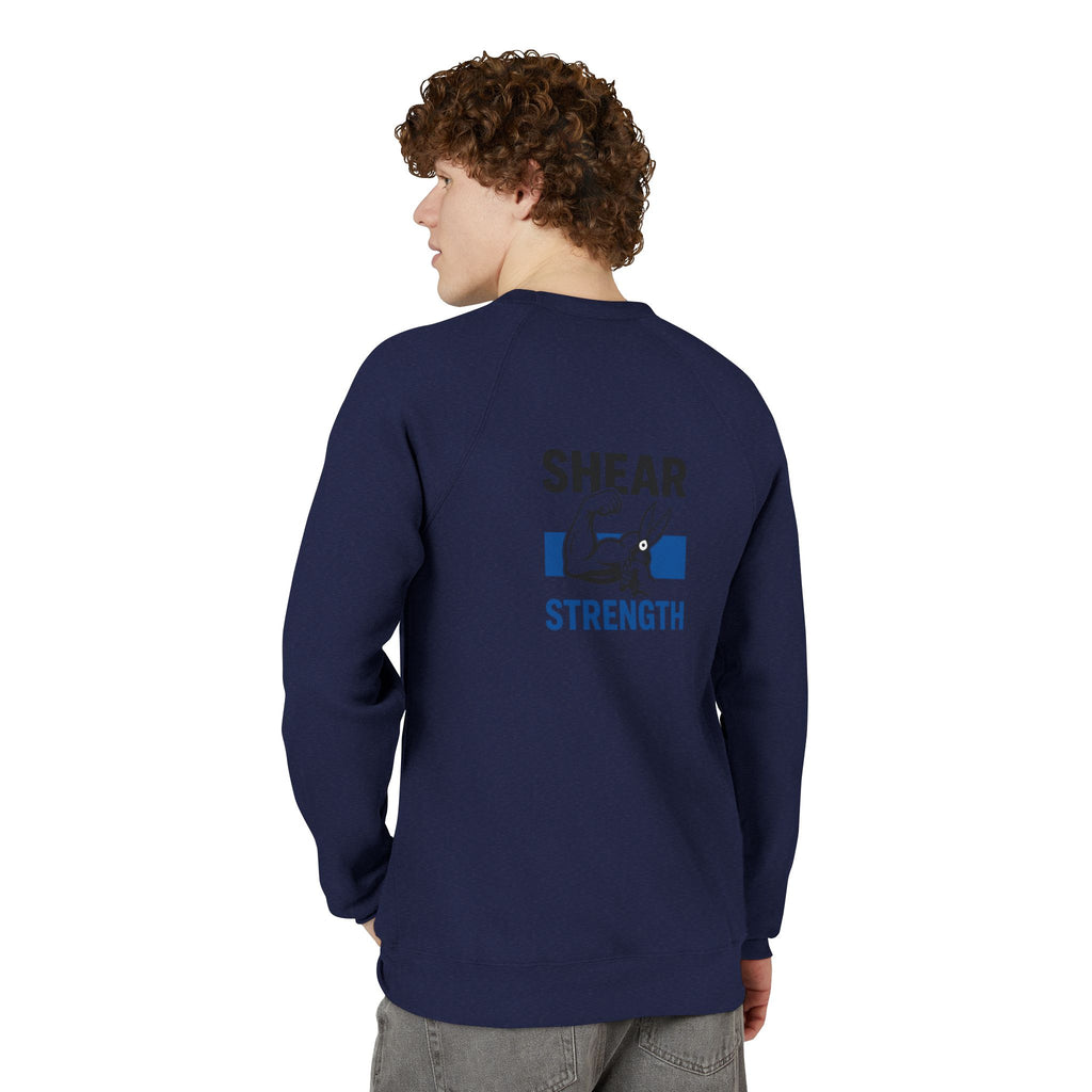 Strength Raglan Sweatshirt — 'Smear Strength' Blue Barbell Crewneck