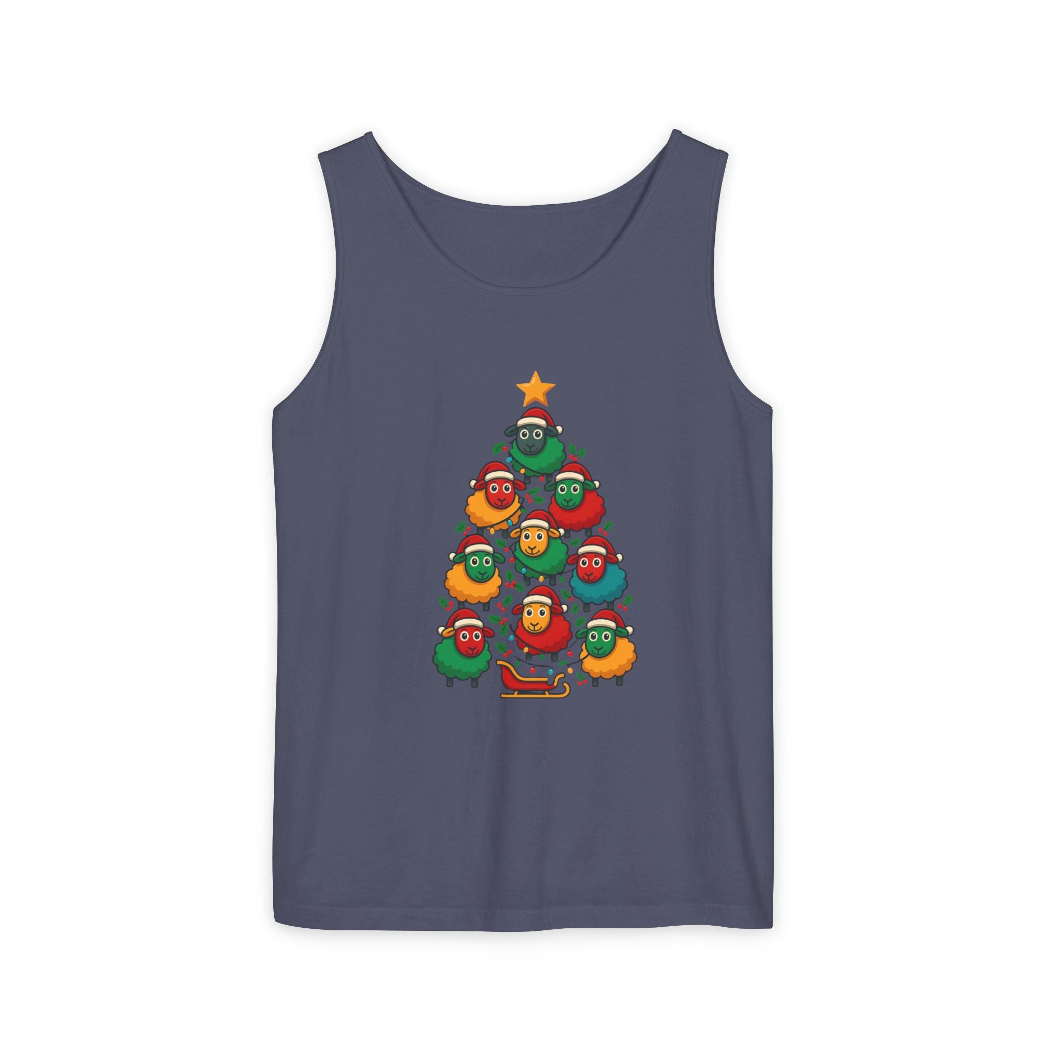 Christmas Sheep Tree Tank Top – Cute Holiday Chick Ornament Design