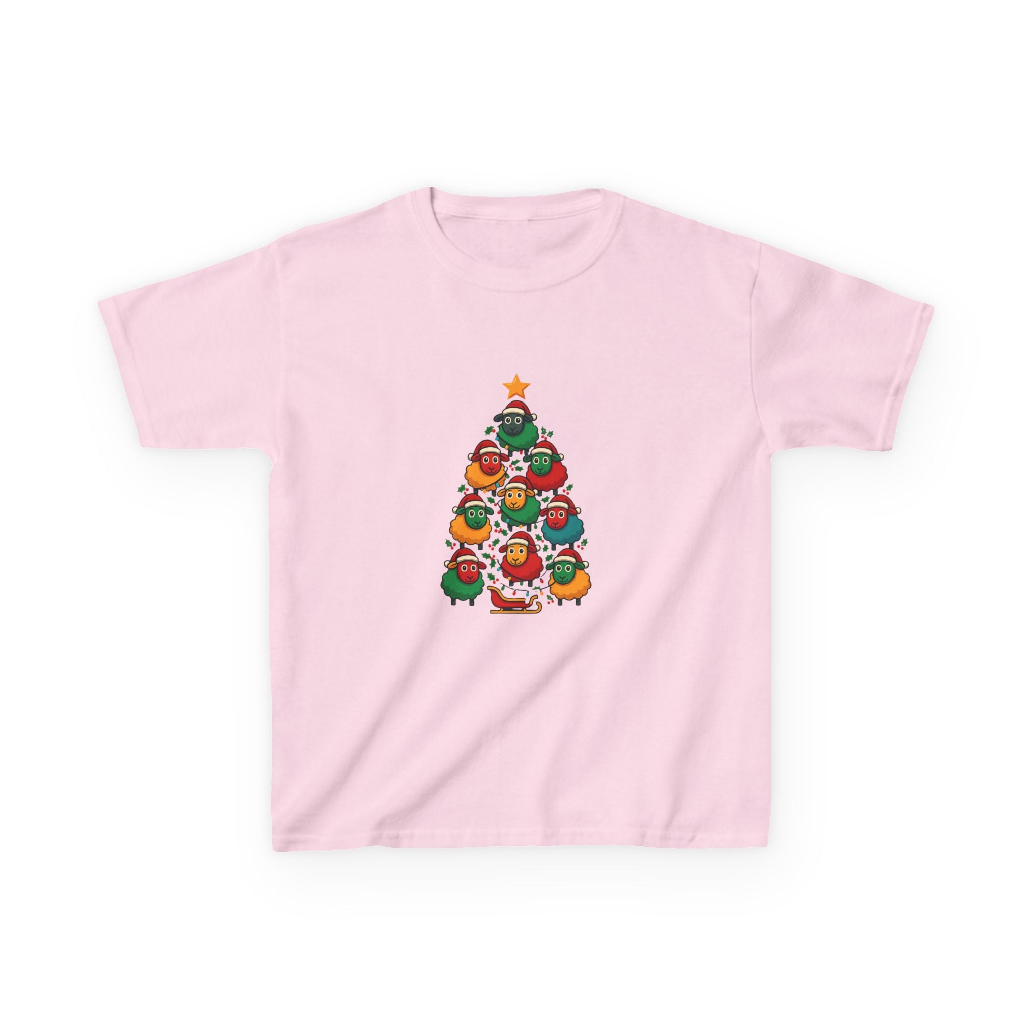 Kids Christmas Tree Sheep Tee — Festive Holiday Shirt for Children