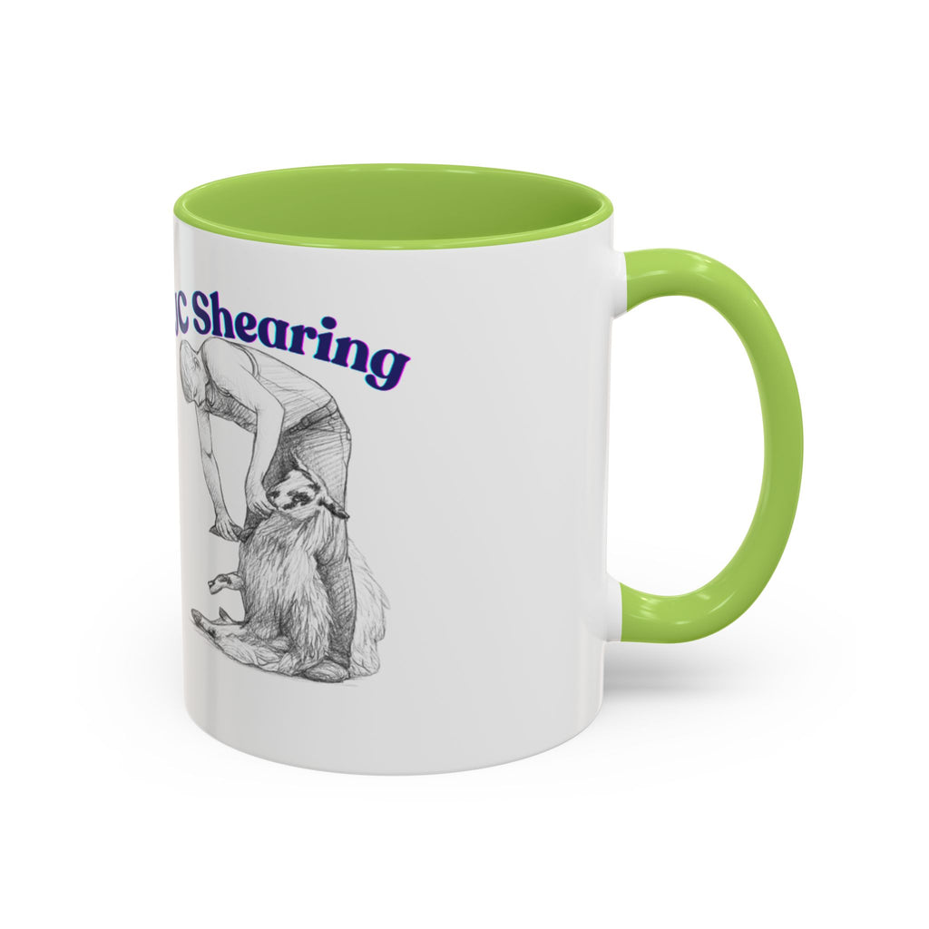 JC Shearing Coffee Mug — Sheep Shearer Illustration Accent Mug (11/15oz)