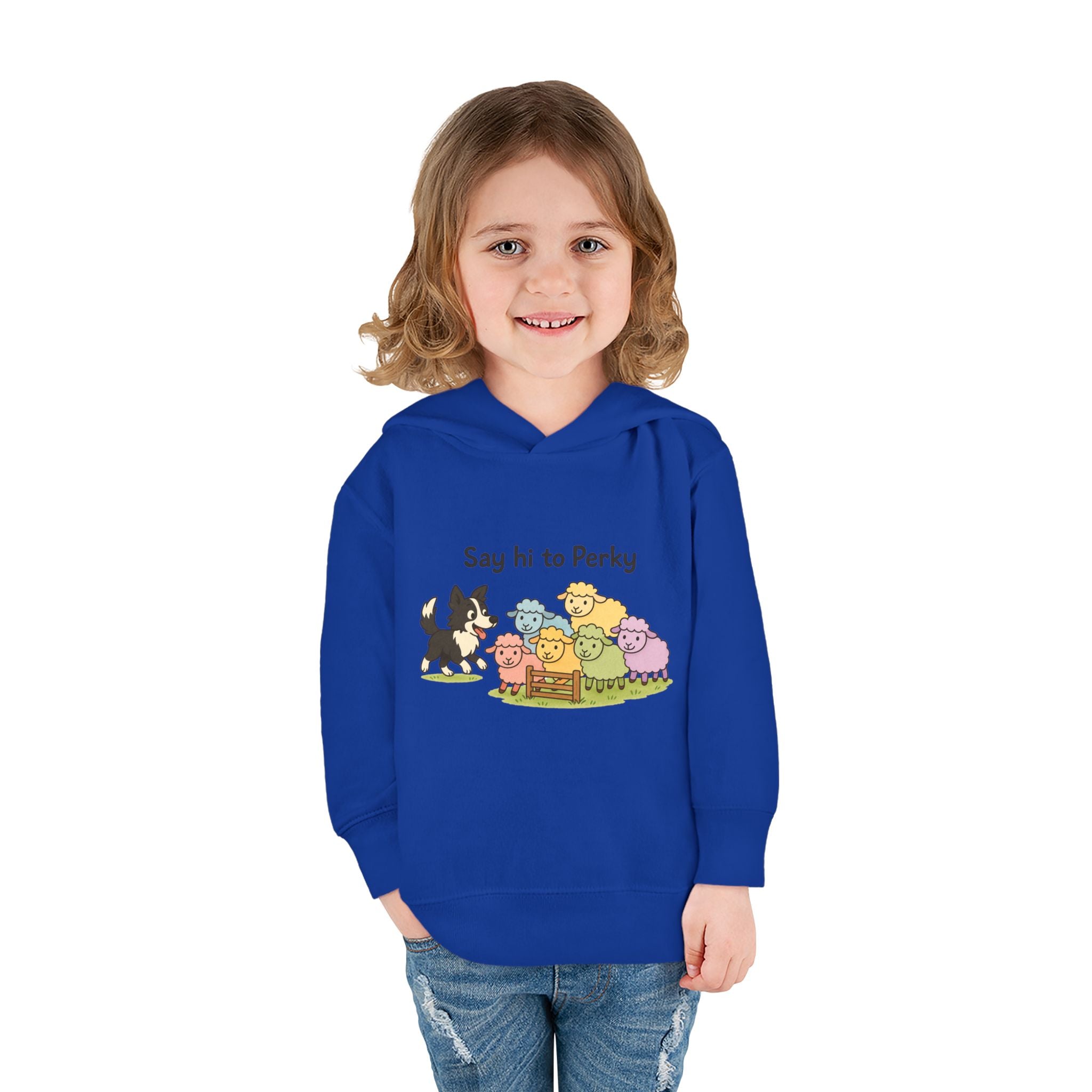 Toddler Hoodie - "Say Hi to Perky" Cute Farm Animal Pullover for Kids