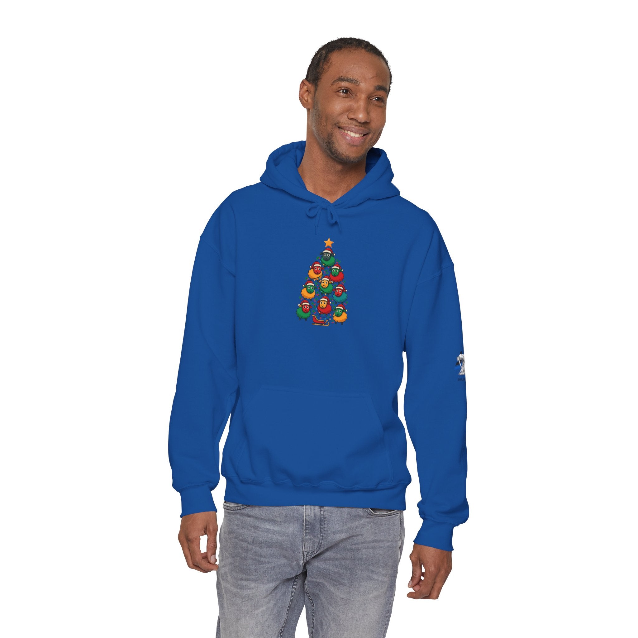 Christmas Tree Sheep Hoodie – Cute Holiday Bird Tree Graphic Sweatshirt