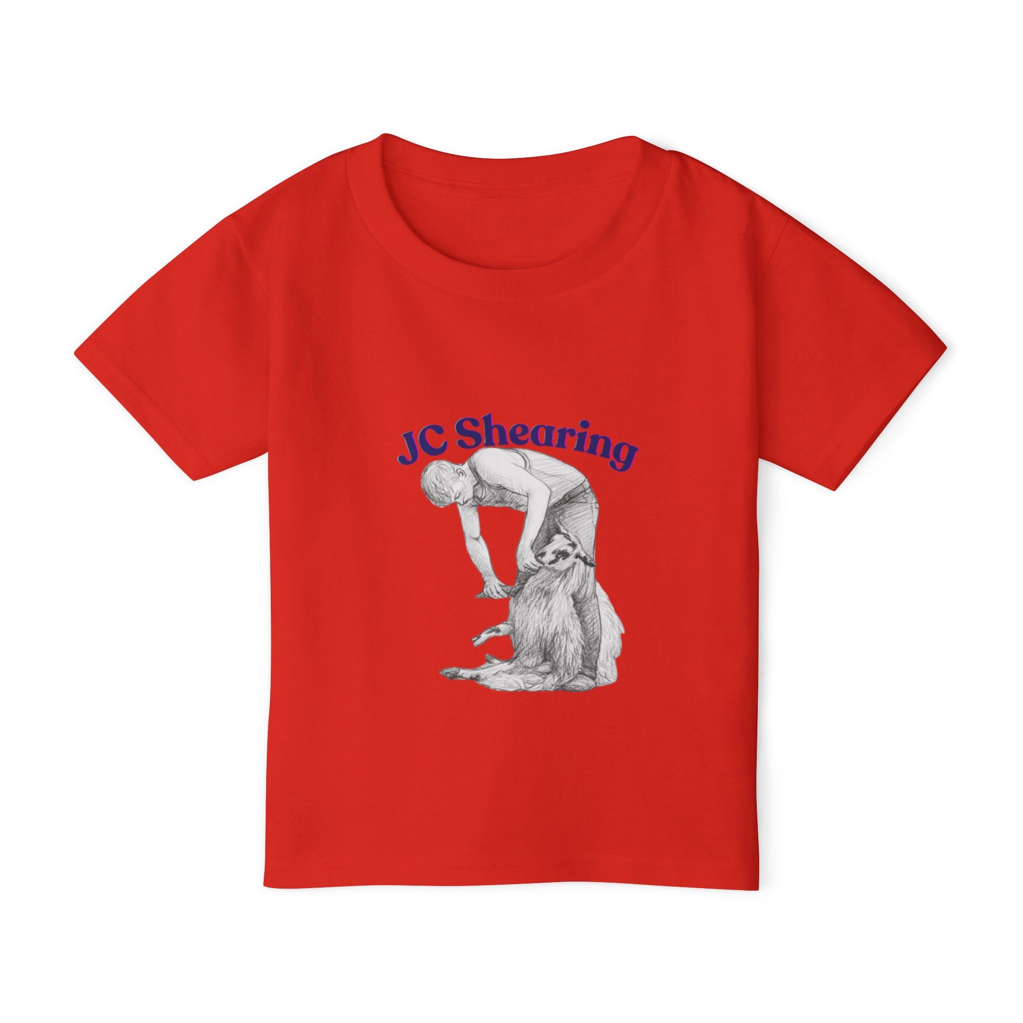 Toddler T‑Shirt — 'JC Shearing' Vintage Sheep Shearing Illustration Kids Tee
