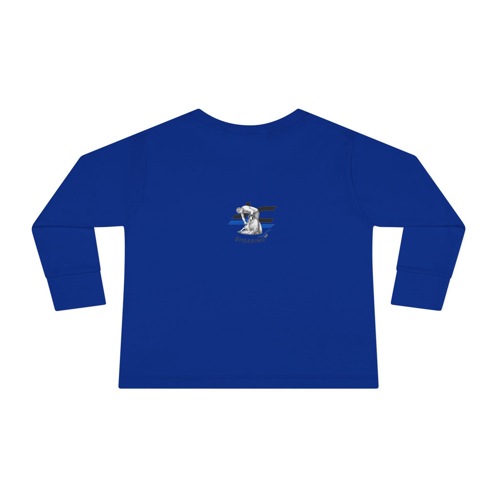 Toddler Long Sleeve Tee — Cute Sheep Christmas Tree Holiday Shirt