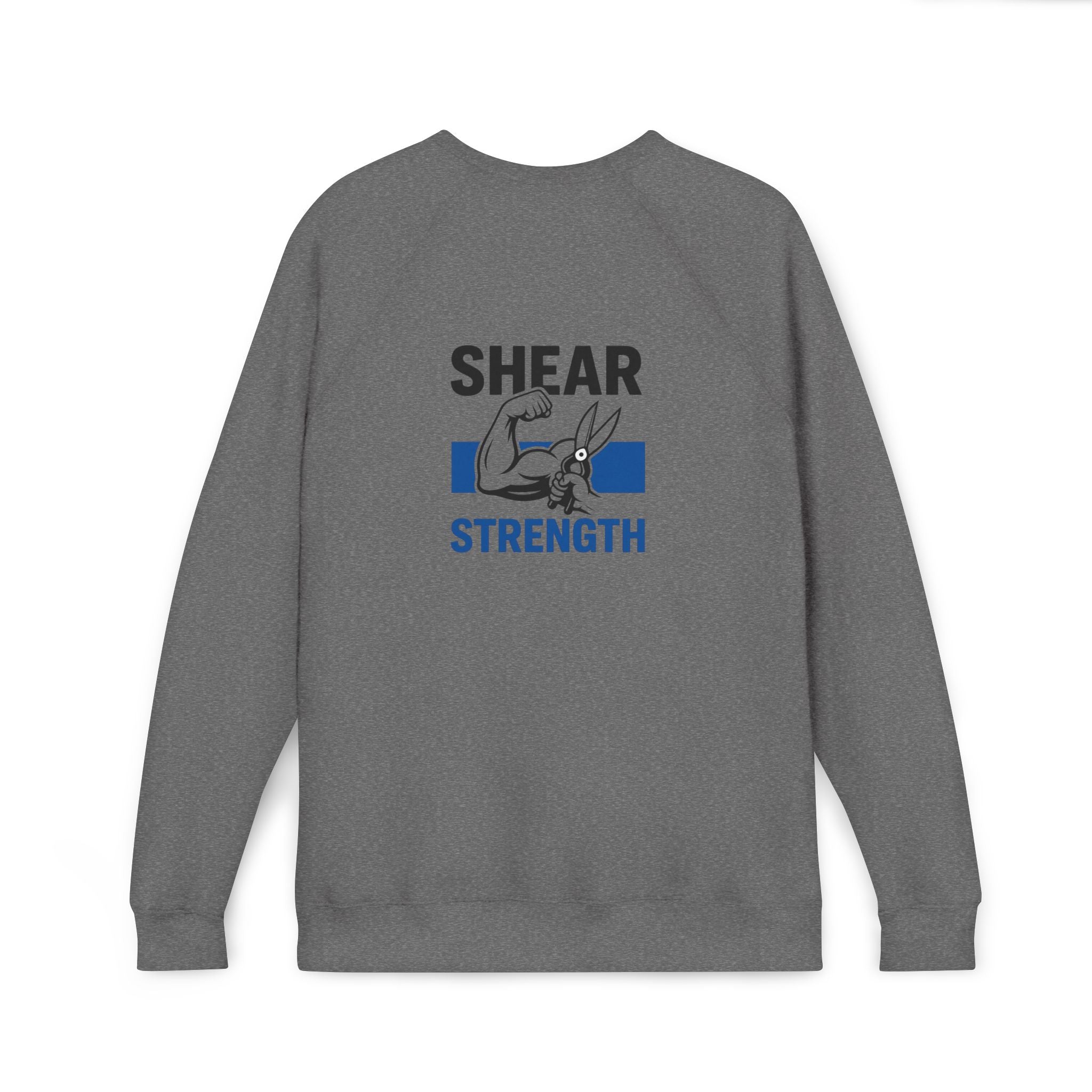 Strength Raglan Sweatshirt — 'Smear Strength' Blue Barbell Crewneck