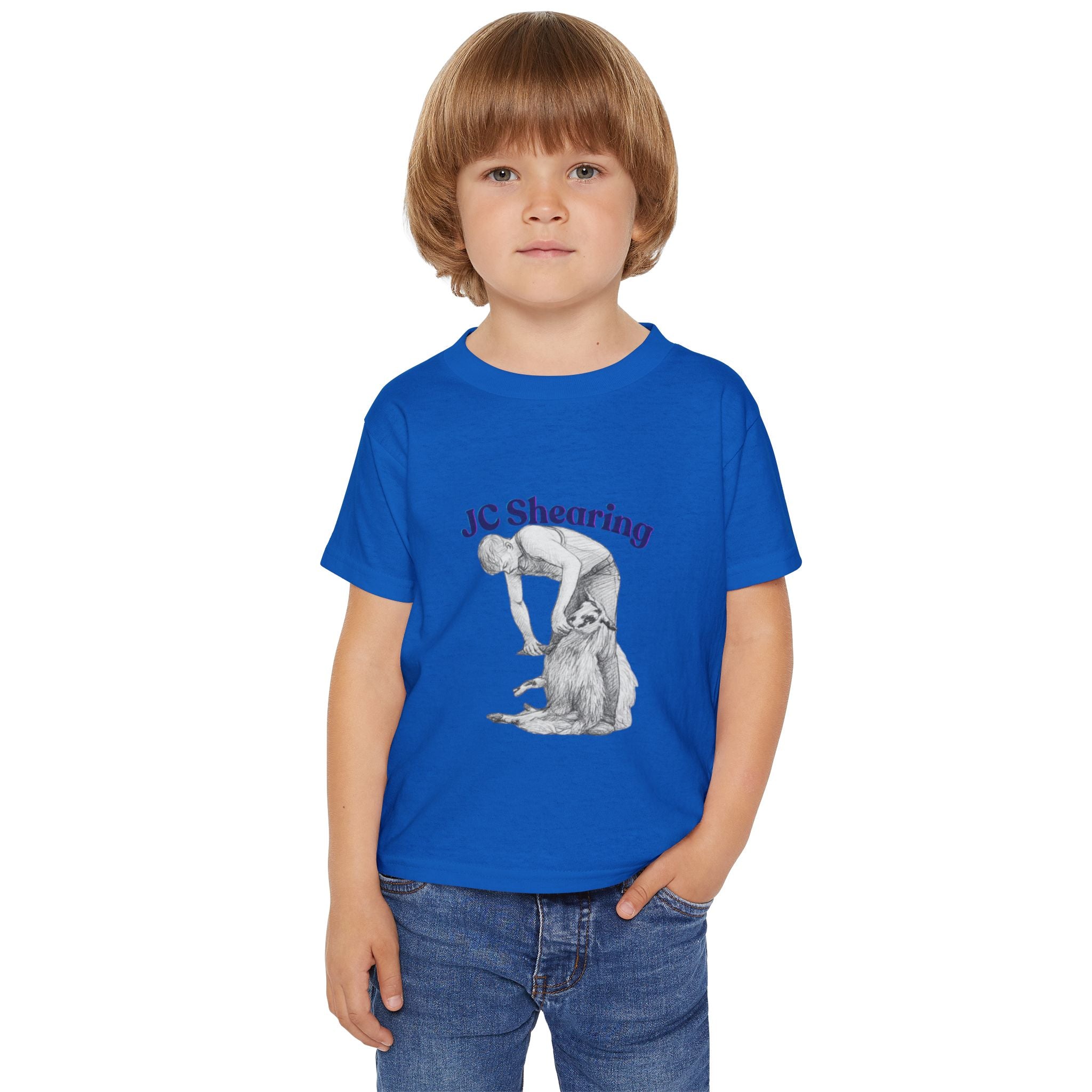 Toddler T‑Shirt — 'JC Shearing' Vintage Sheep Shearing Illustration Kids Tee