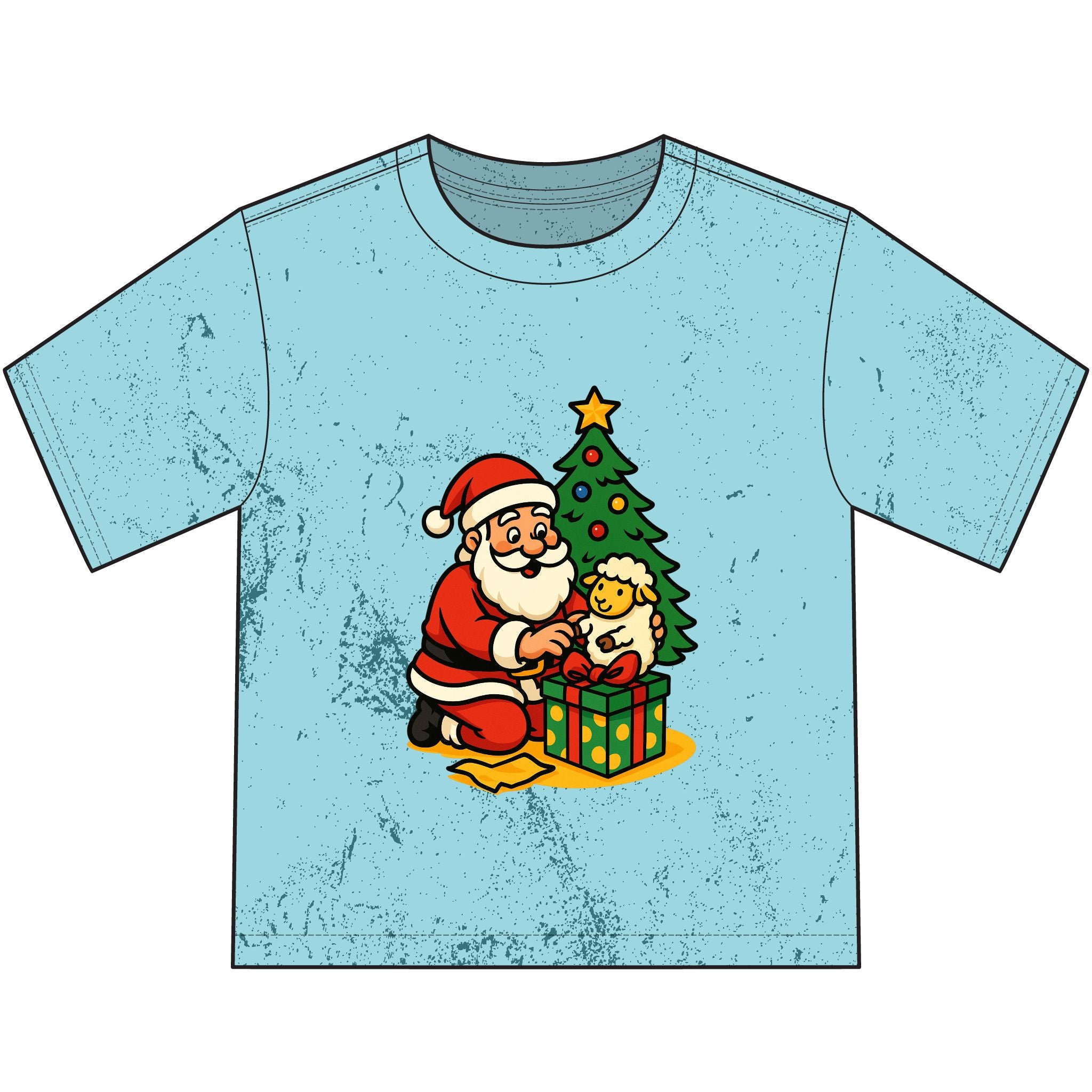 Kids' Christmas Santa & Tree T-Shirt — Retro Holiday Gift Tee