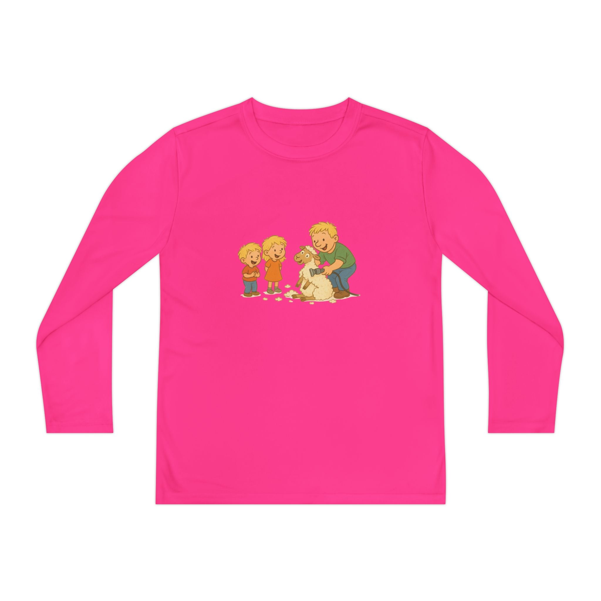 Youth Long Sleeve Tee – Kids & Dad Dog Rescue Illustration