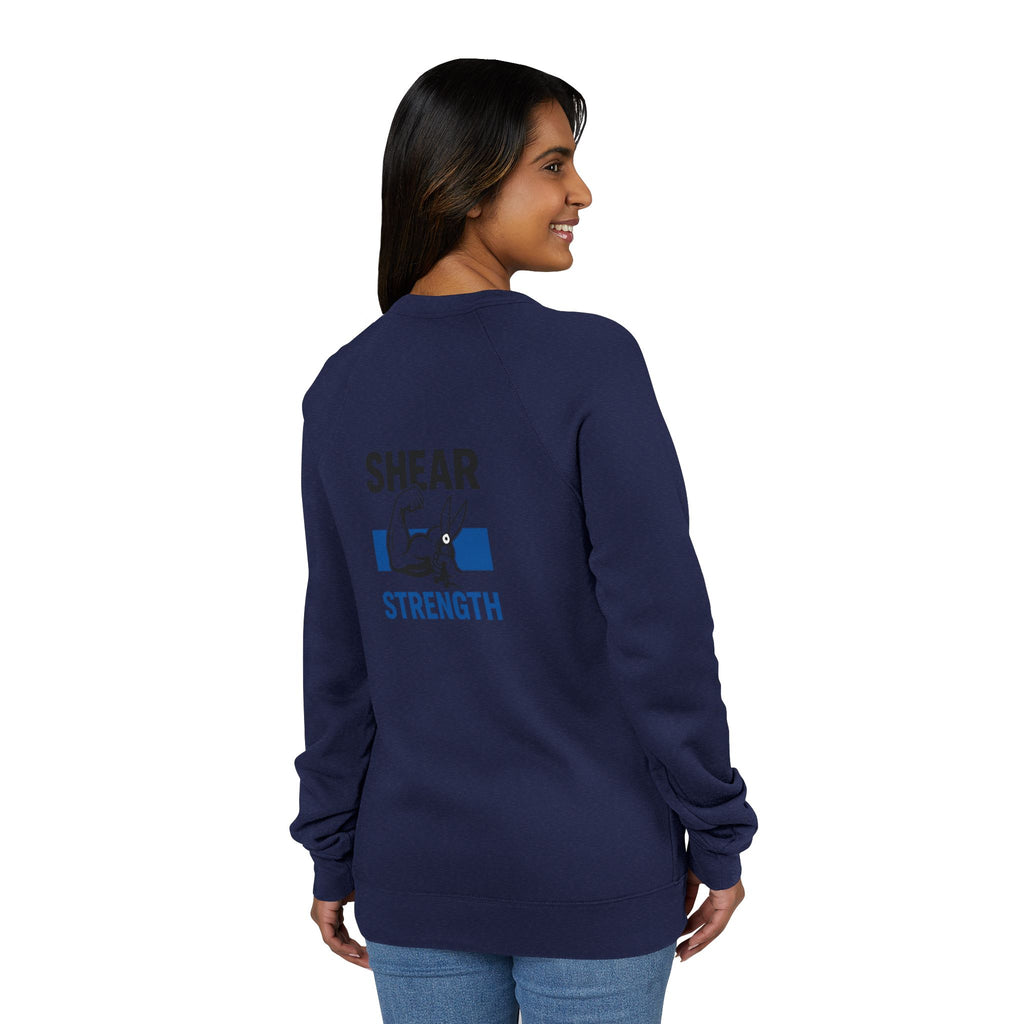 Strength Raglan Sweatshirt — 'Smear Strength' Blue Barbell Crewneck