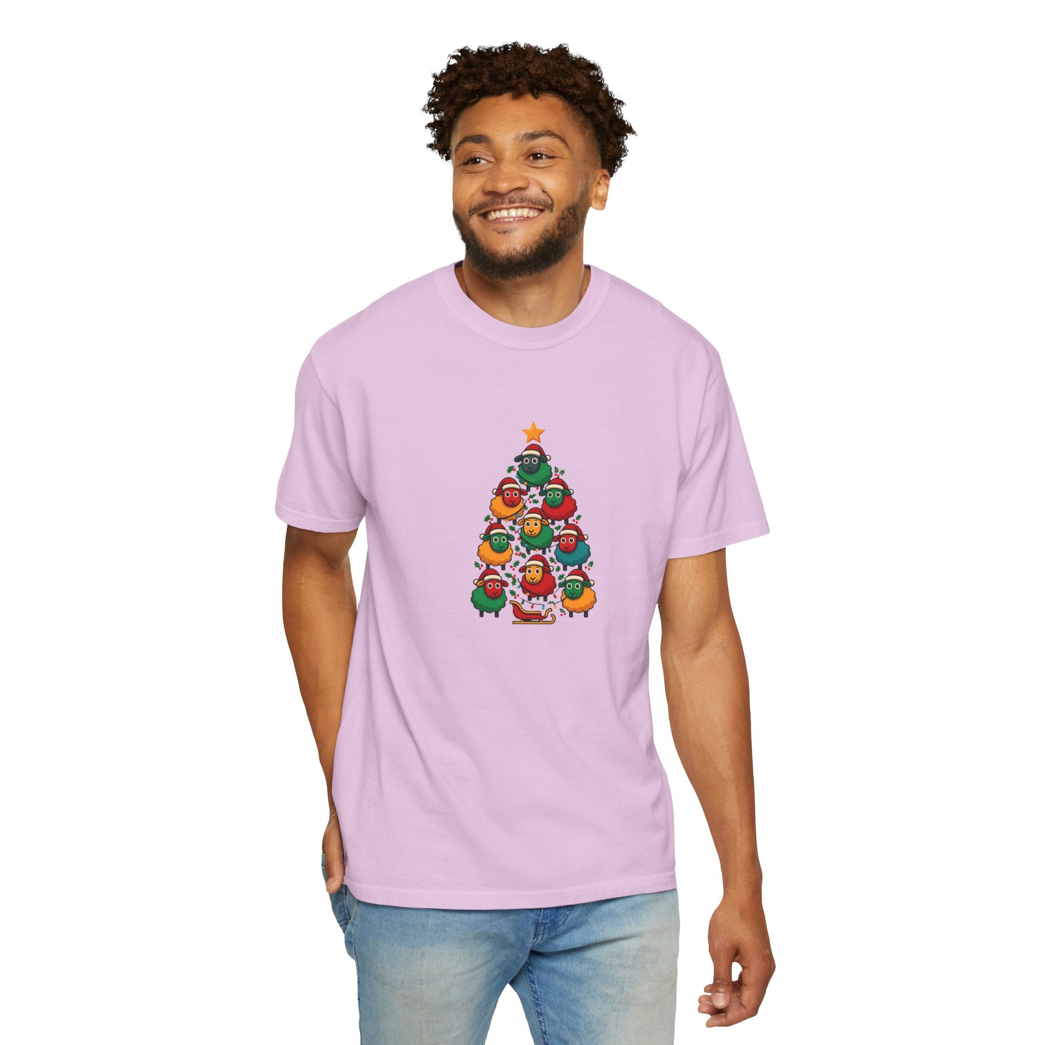 Christmas Tree Sheep Graphic T-Shirt