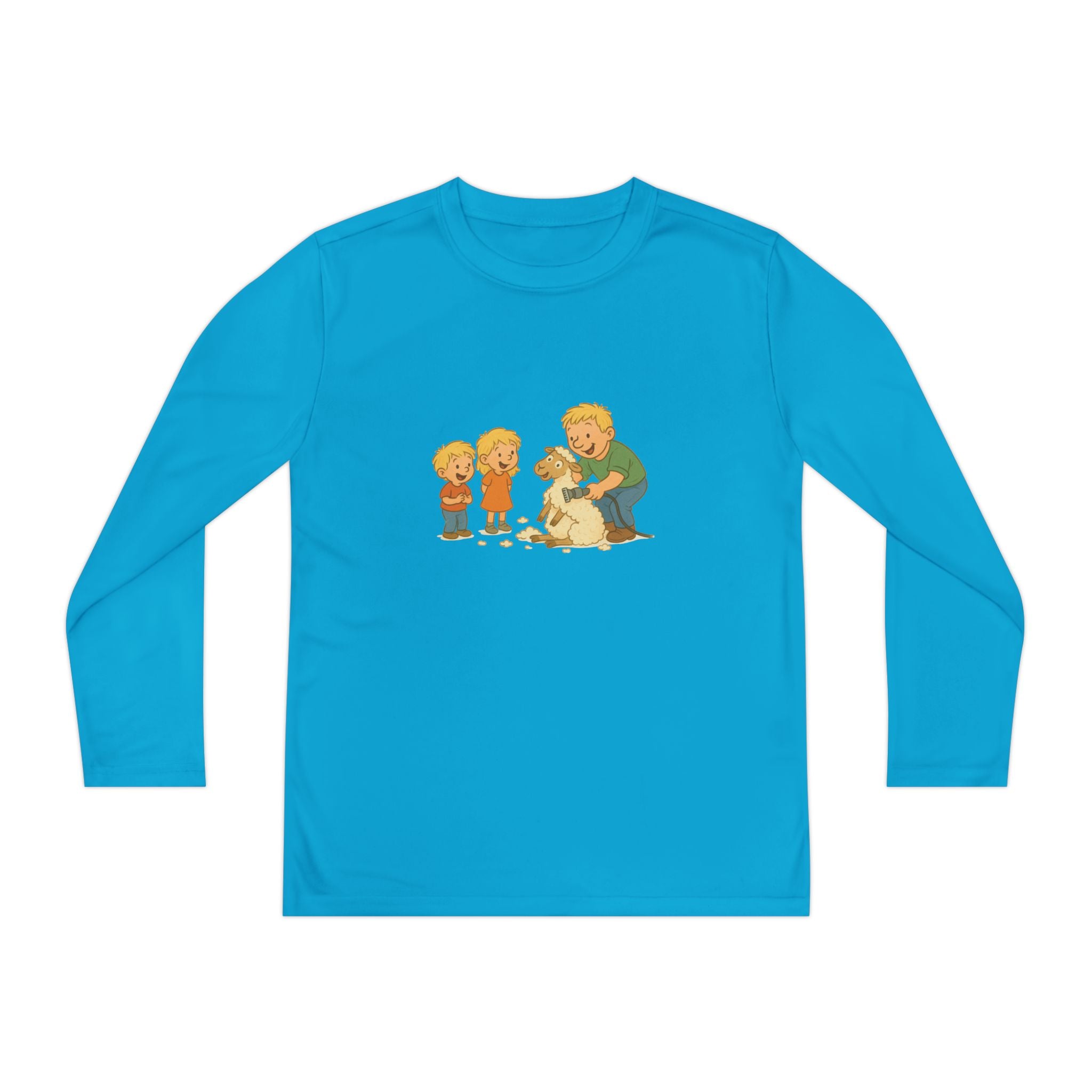 Youth Long Sleeve Tee – Kids & Dad Dog Rescue Illustration