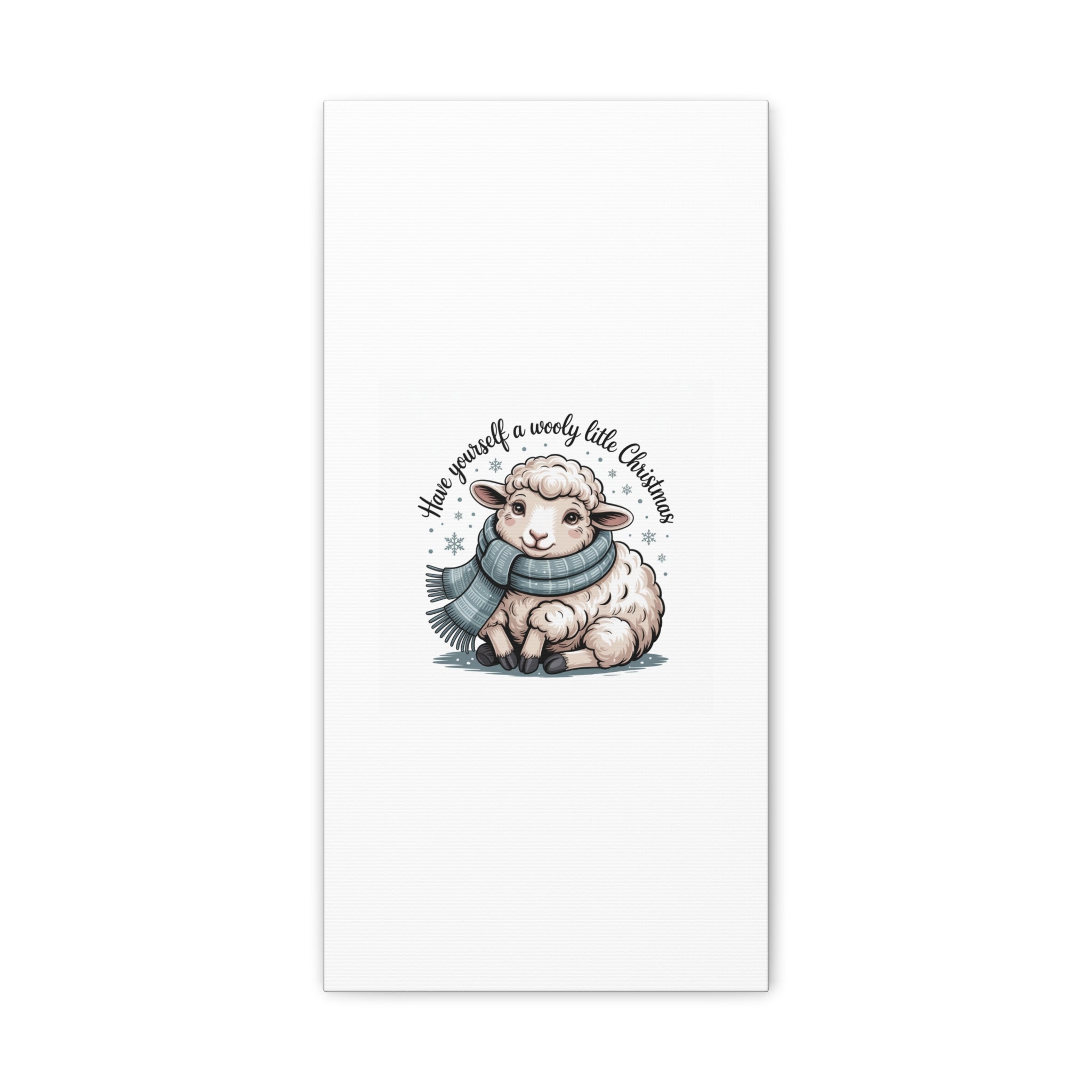 woolly little Christmas sheep Canvas | cozy animal winter print