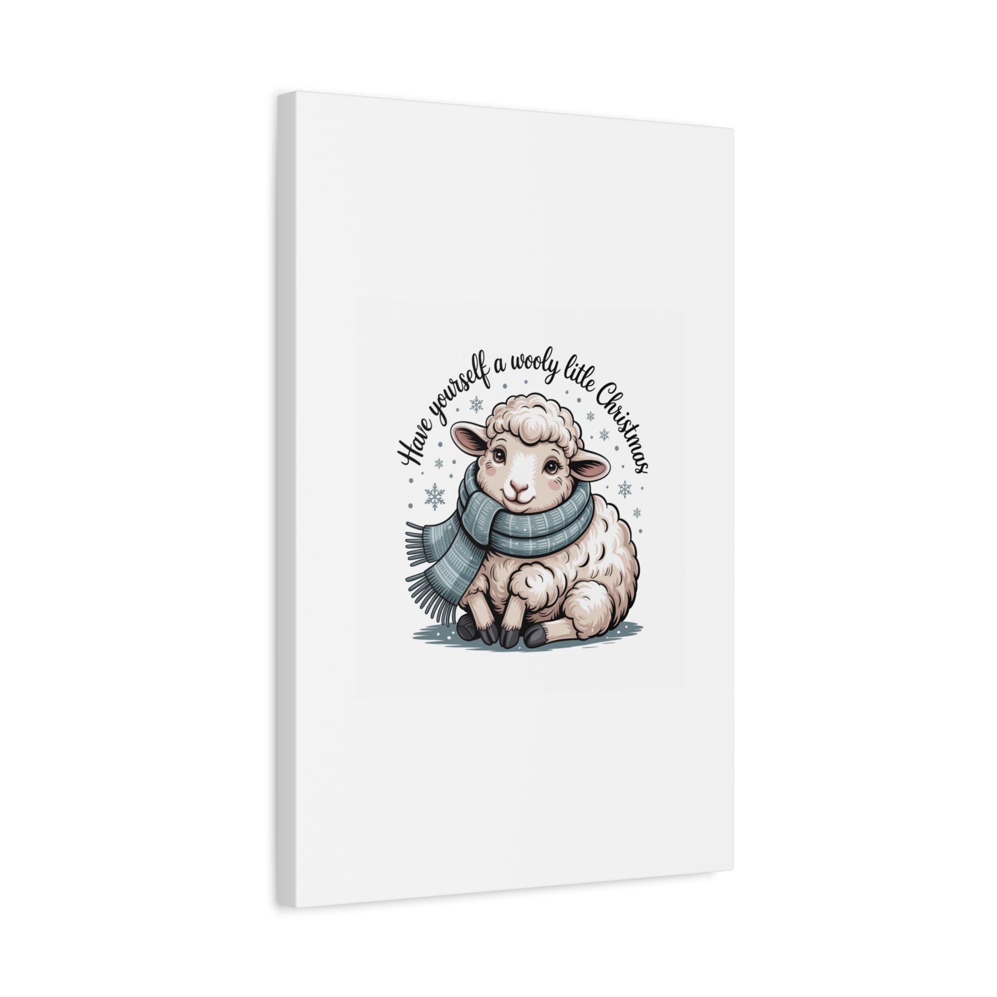 woolly little Christmas sheep Canvas | cozy animal winter print