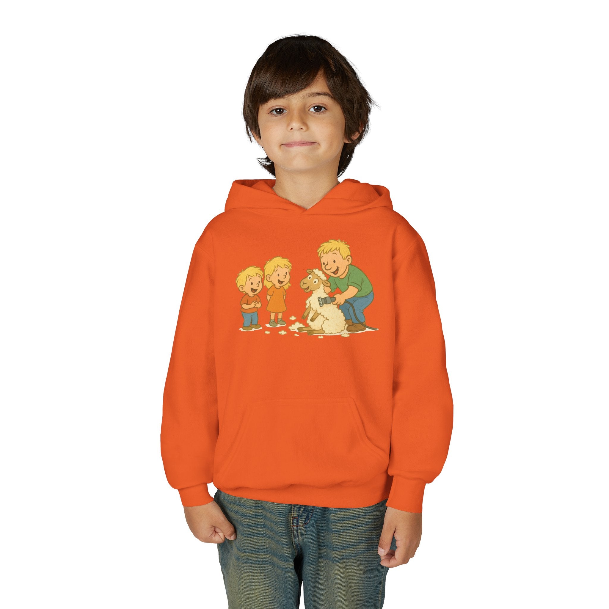 Youth Hoodie — Vintage Kids & Dog Graphic Pullover