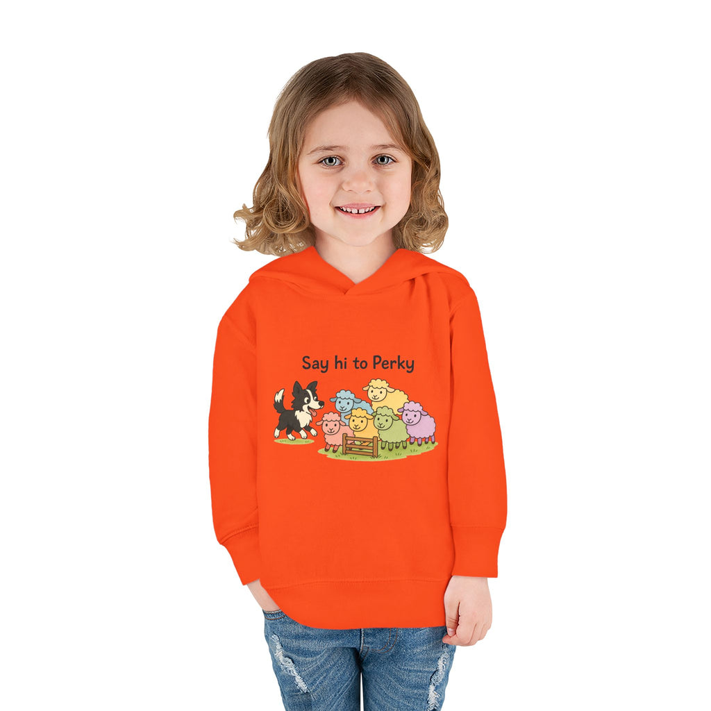 Toddler Hoodie - "Say Hi to Perky" Cute Farm Animal Pullover for Kids