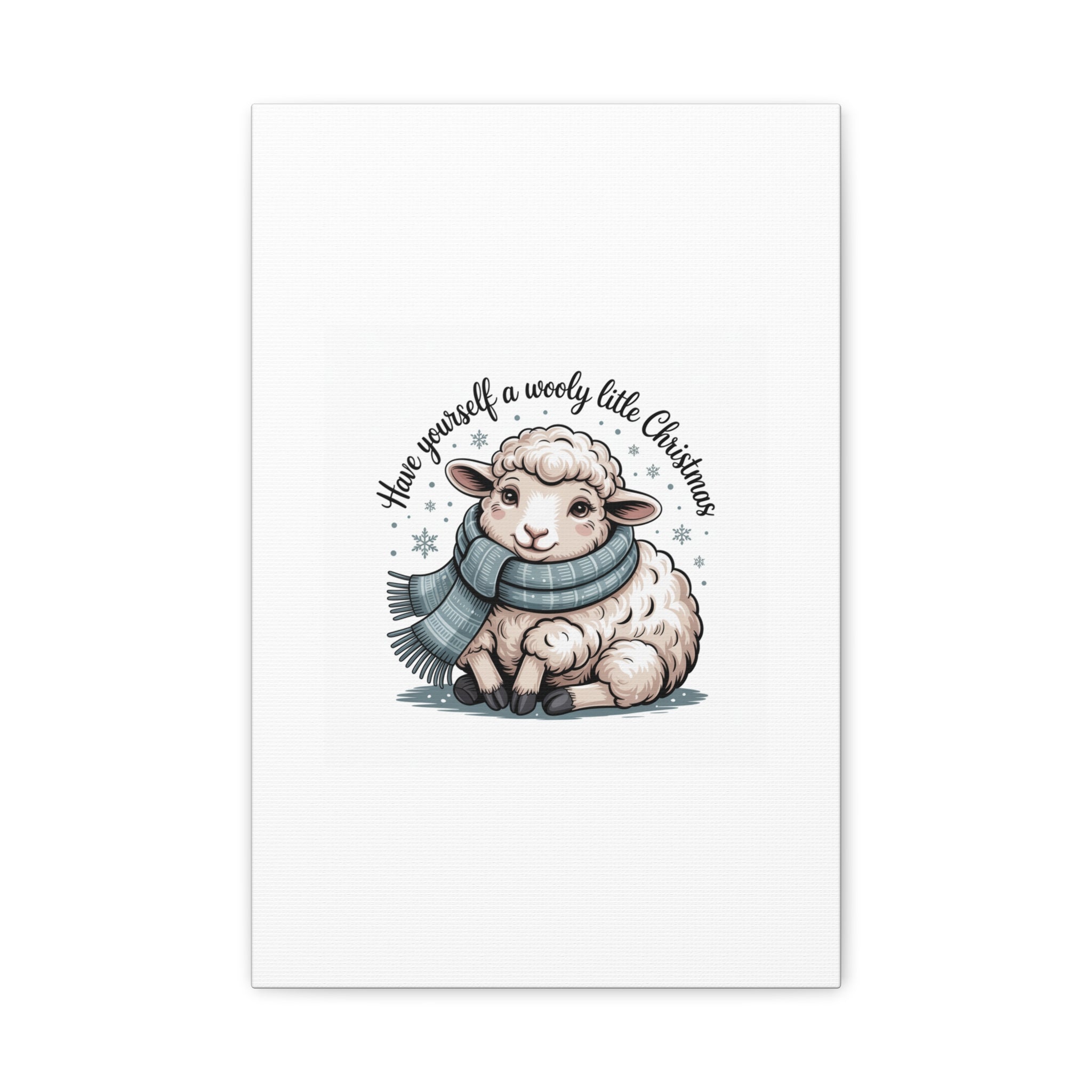 woolly little Christmas sheep Canvas | cozy animal winter print