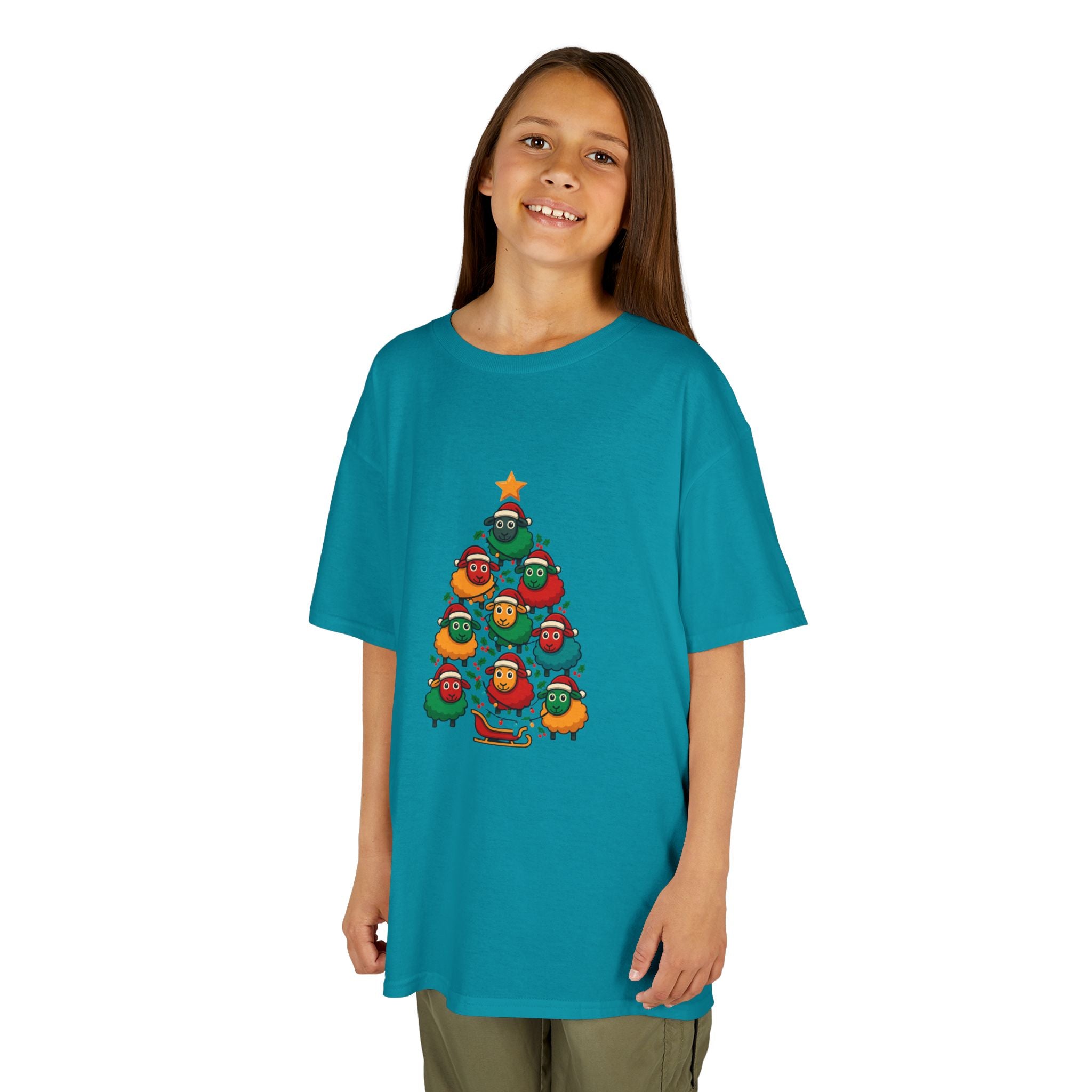 Kids Christmas Tree Sheep Tee — Festive Holiday Shirt for Children