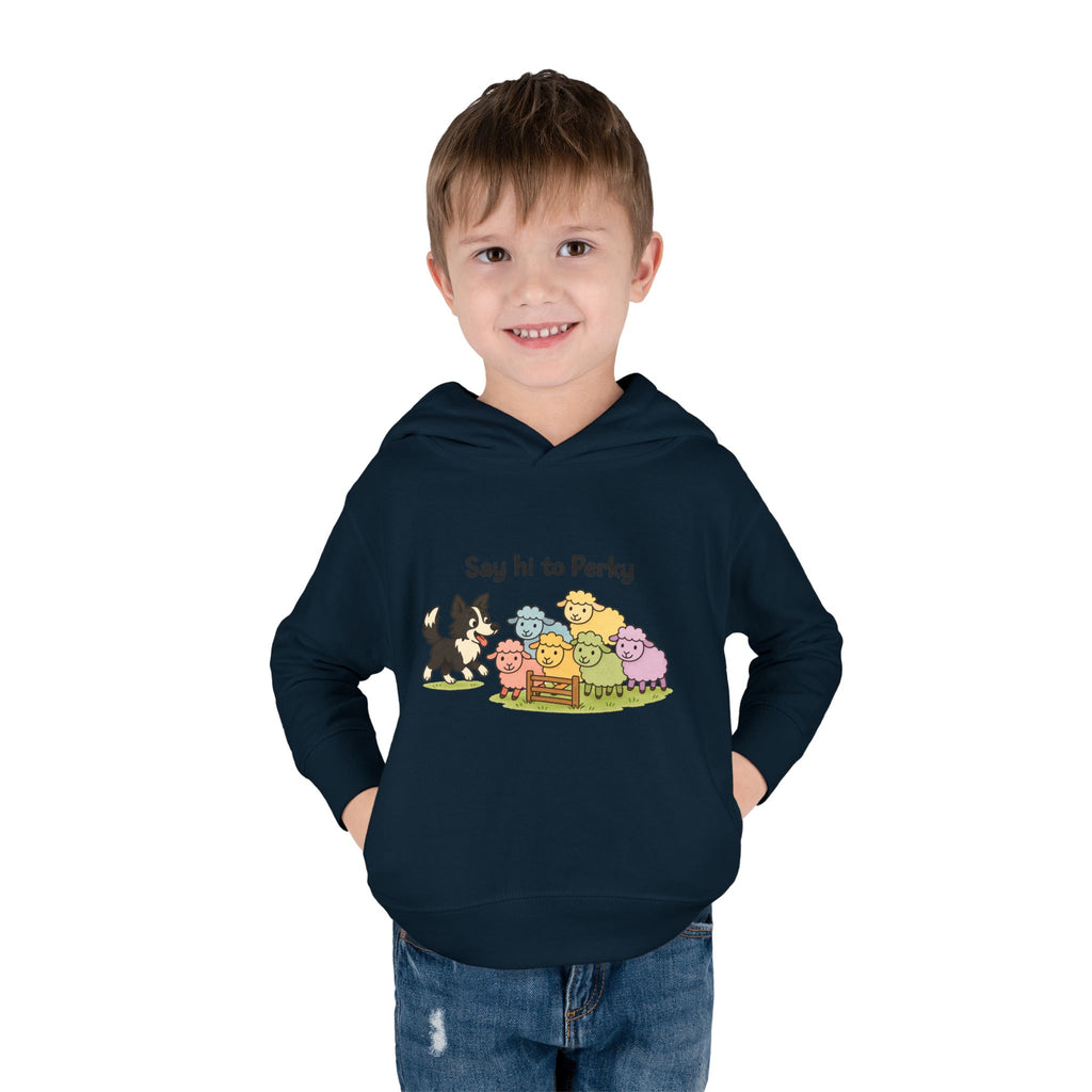 Toddler Hoodie - "Say Hi to Perky" Cute Farm Animal Pullover for Kids