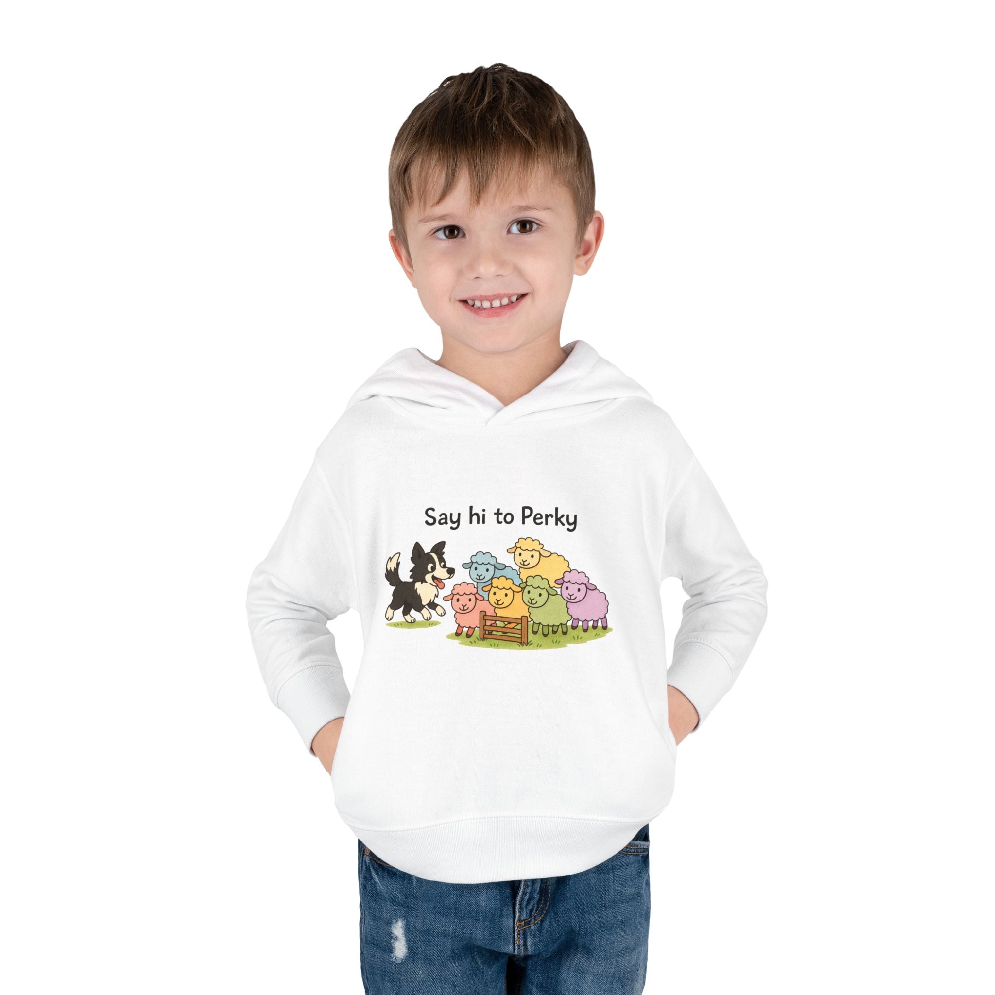 Toddler Hoodie - "Say Hi to Perky" Cute Farm Animal Pullover for Kids