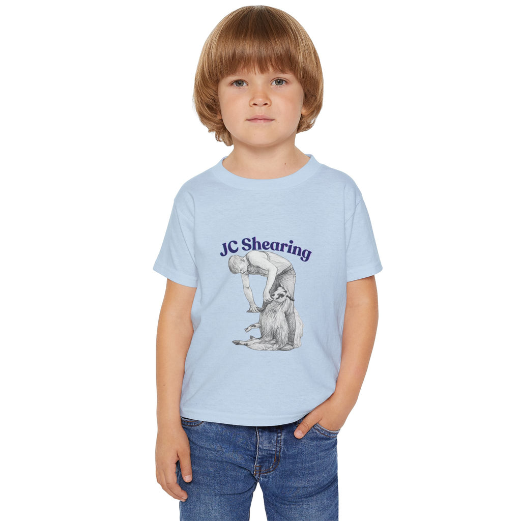 Toddler T‑Shirt — 'JC Shearing' Vintage Sheep Shearing Illustration Kids Tee