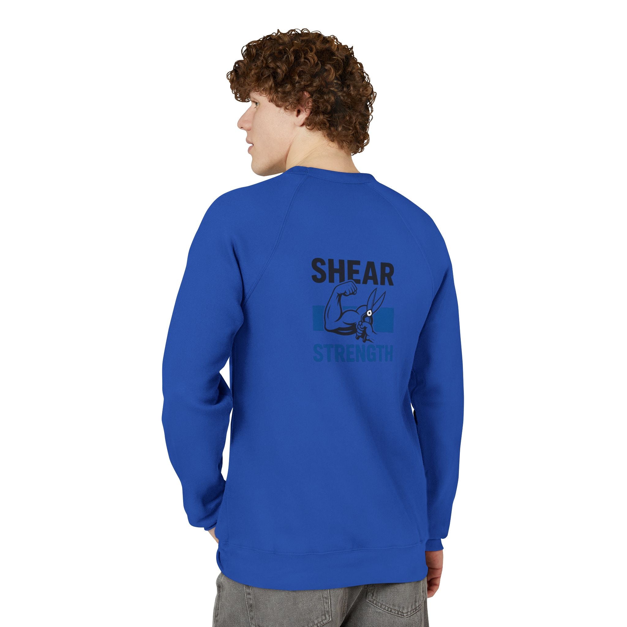 Strength Raglan Sweatshirt — 'Smear Strength' Blue Barbell Crewneck