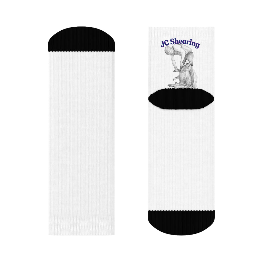 JC Shearing Crew Socks — Sheep Shearer Illustration