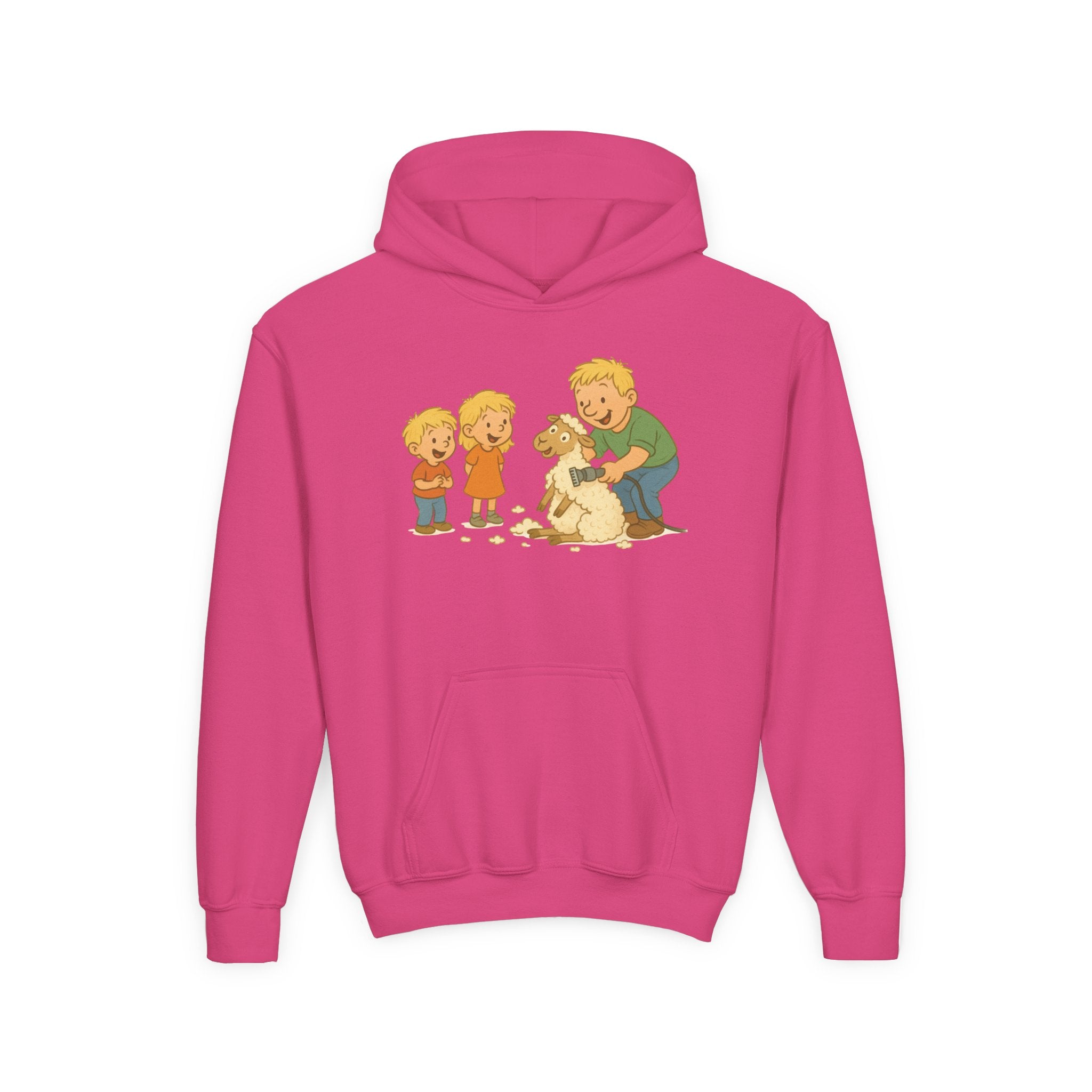 Youth Hoodie — Vintage Kids & Dog Graphic Pullover